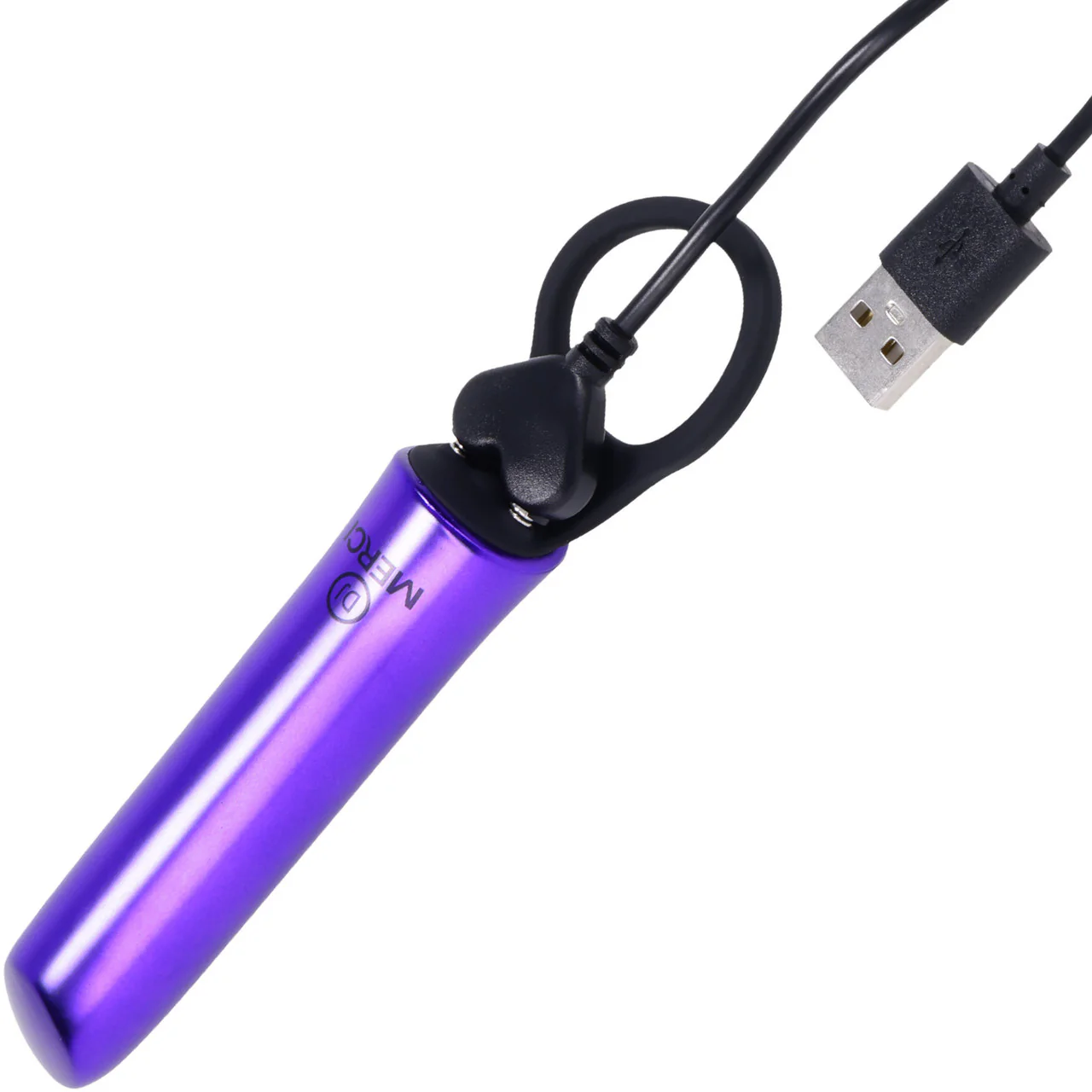 MERCI Power Play Rechargeable 20 Function Bullet Vibrator With Grip Ring By Doc Johnson - Violet - Image 6