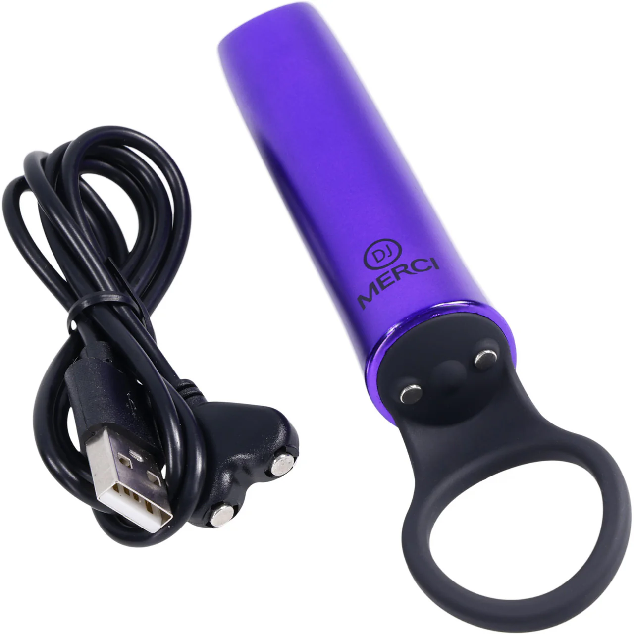 MERCI Power Play Rechargeable 20 Function Bullet Vibrator With Grip Ring By Doc Johnson - Violet - Image 7