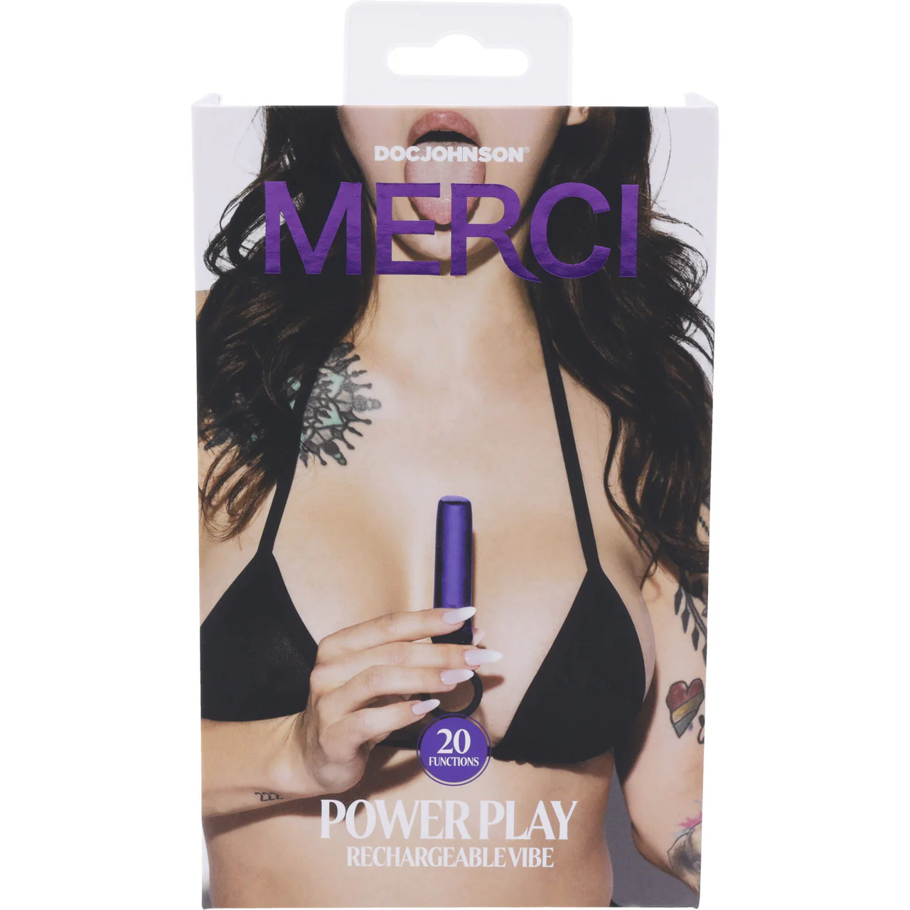 MERCI Power Play Rechargeable 20 Function Bullet Vibrator With Grip Ring By Doc Johnson - Violet - Image 9