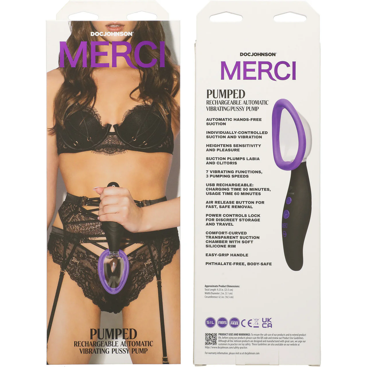 MERCI Pumped Rechargeable Automatic Vibrating Pussy Pump By Doc Johnson - Image 3