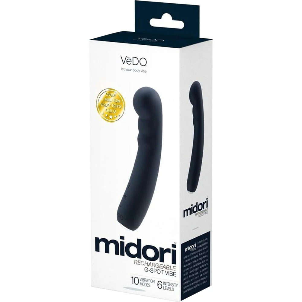Midori Rechargeable Waterproof Silicone G-Spot Vibrator by VeDO - Just Black - Image 4