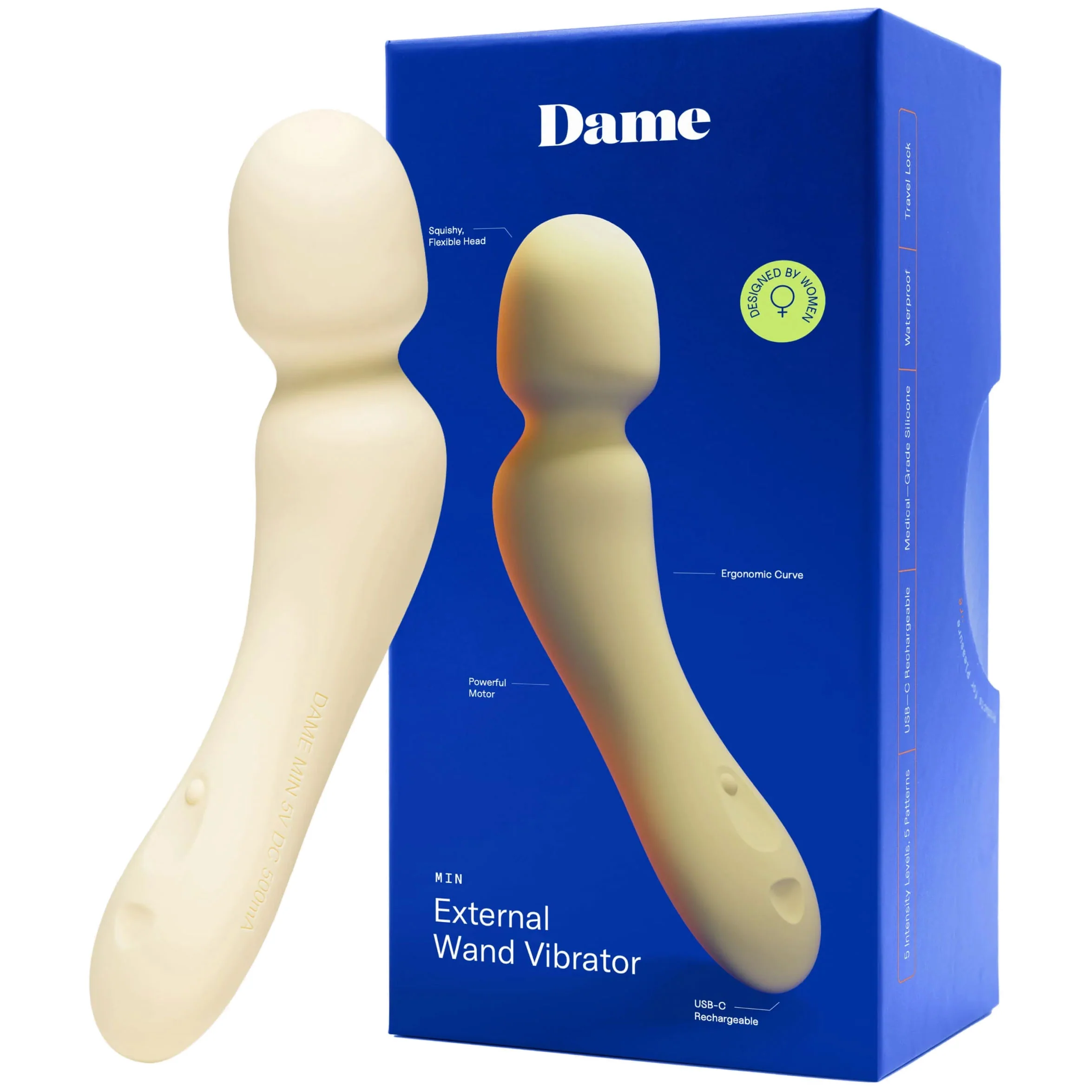 Min Silicone Waterproof Rechargeable Mini Wand Vibrator By Dame - Image 11
