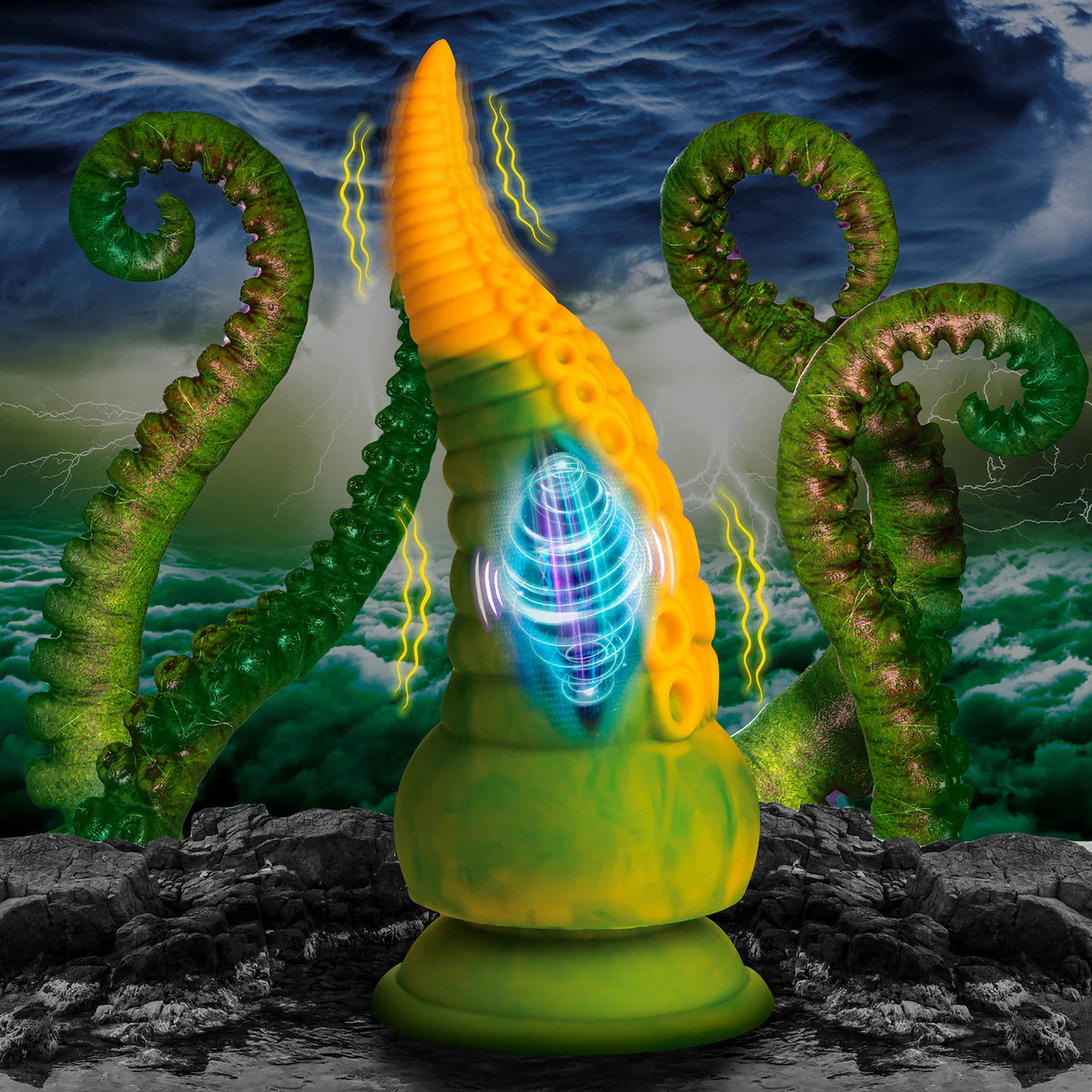 Monstropus 2.0 Tentacle 7.25" Rechargeable Vibrating Silicone Suction Cup Dildo By Creature Cocks - Image 16