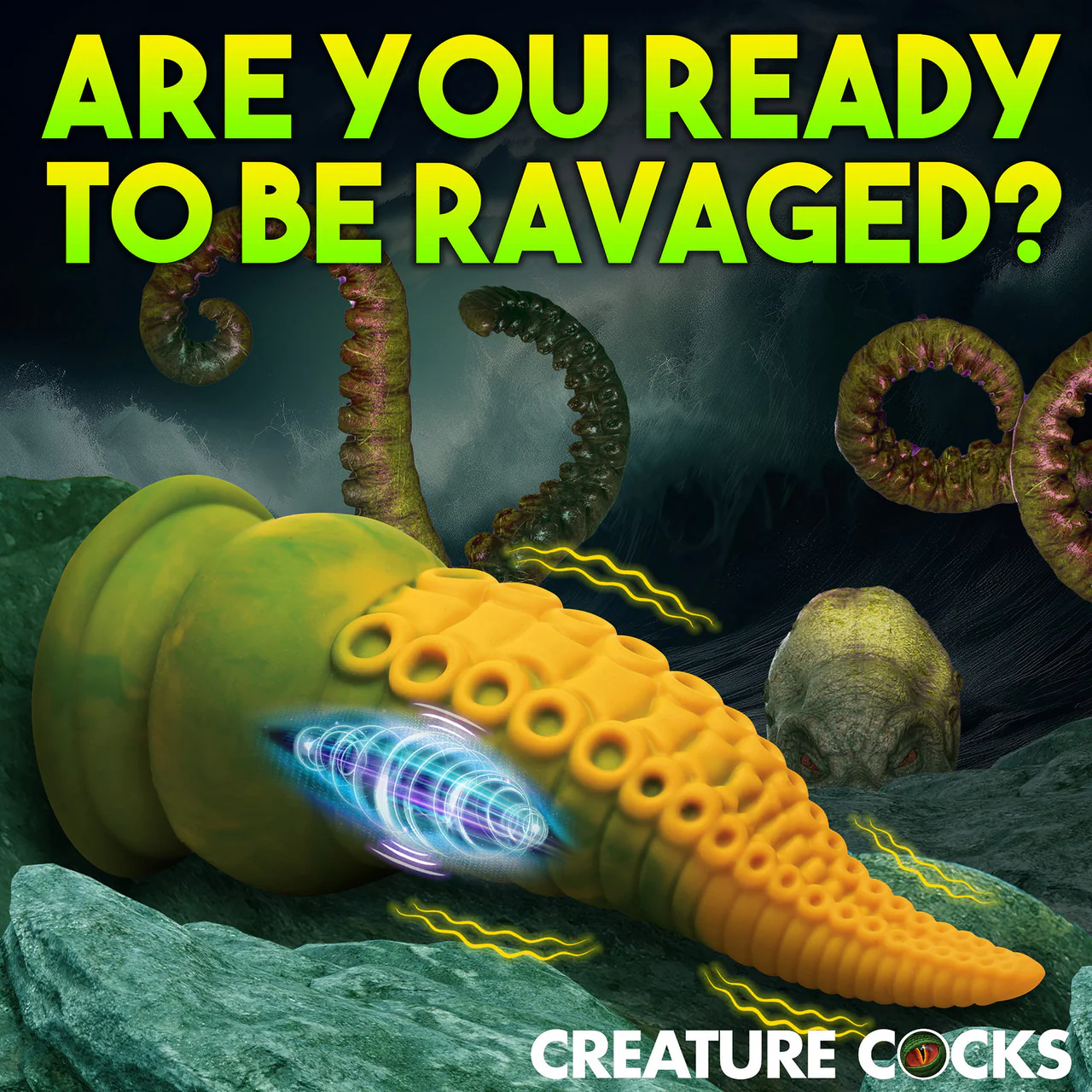 Monstropus 2.0 Tentacle 7.25" Rechargeable Vibrating Silicone Suction Cup Dildo By Creature Cocks - Image 9