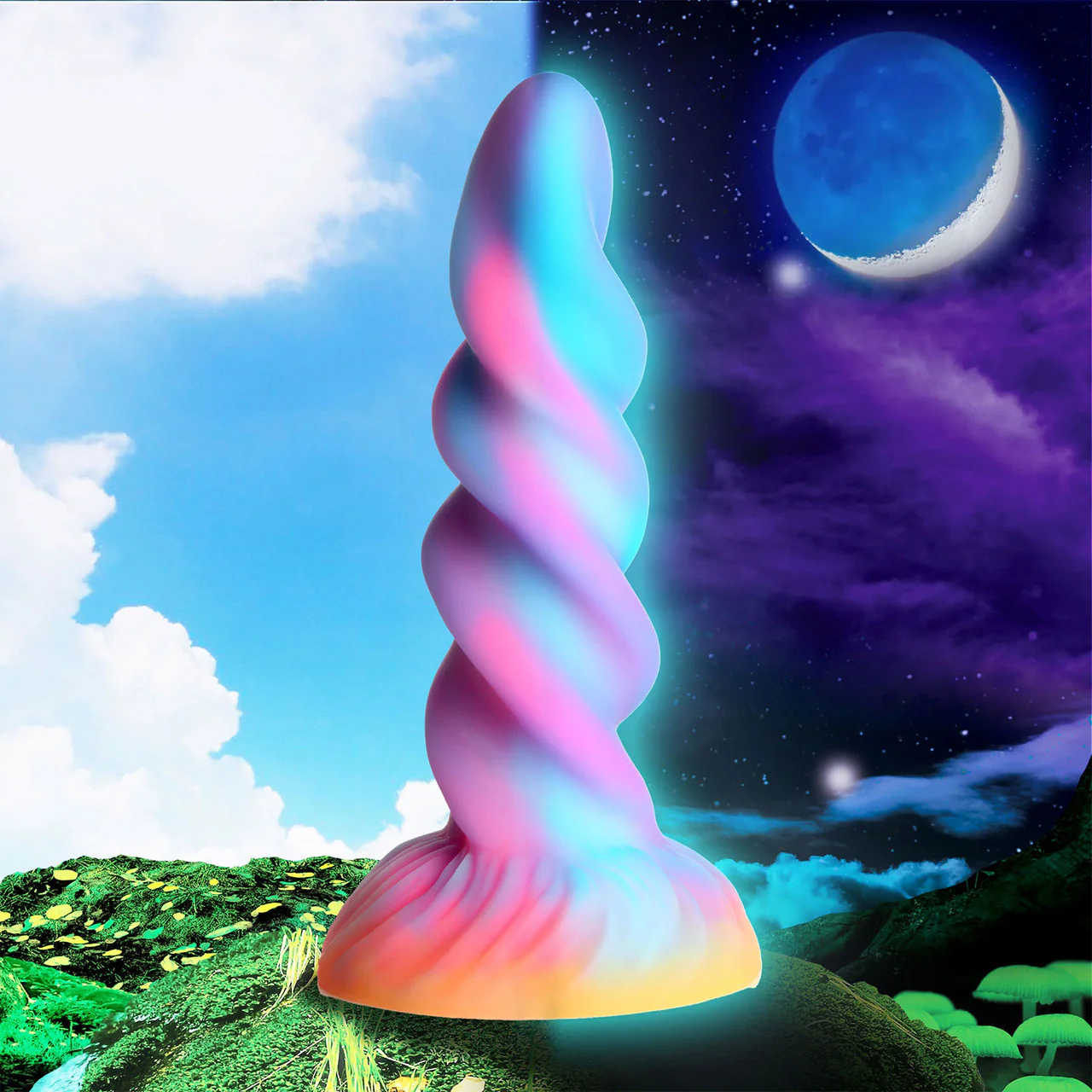 Moon Rider Glow In The Dark Unicorn 8" Silicone Suction Cup Dildo By Creature Cocks - Image 11