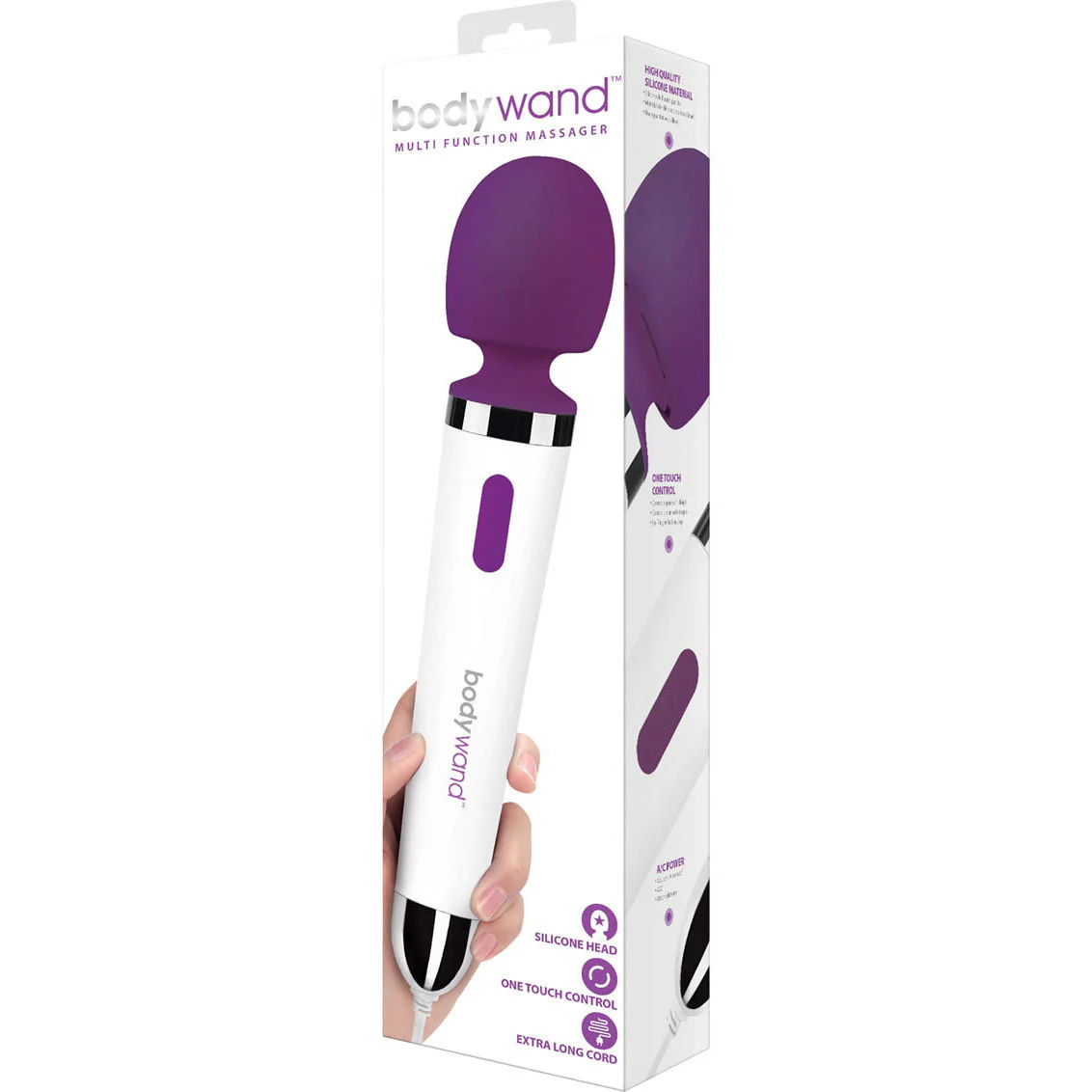Multi-Function Plug In Silicone Massager By Bodywand - Purple - Image 3