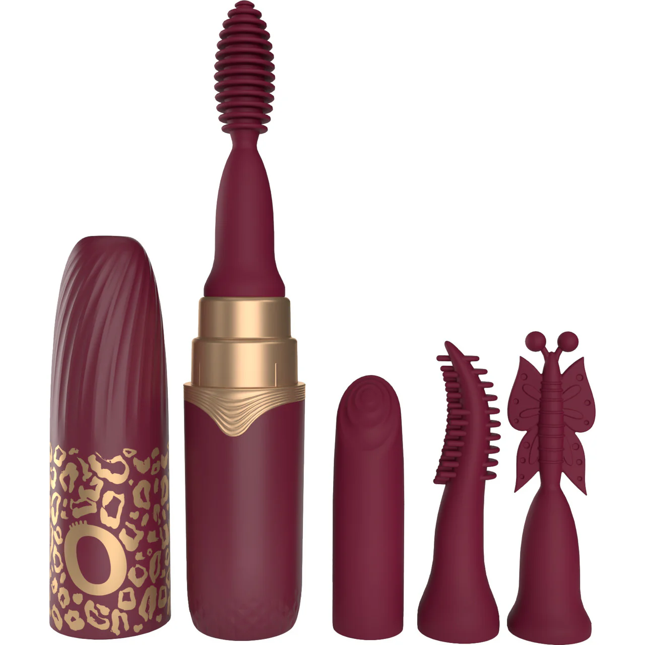 My Secret Premium Rechargeable Vibrating Lipstick With 4 Tips By Screaming O - Merlot - Image 6