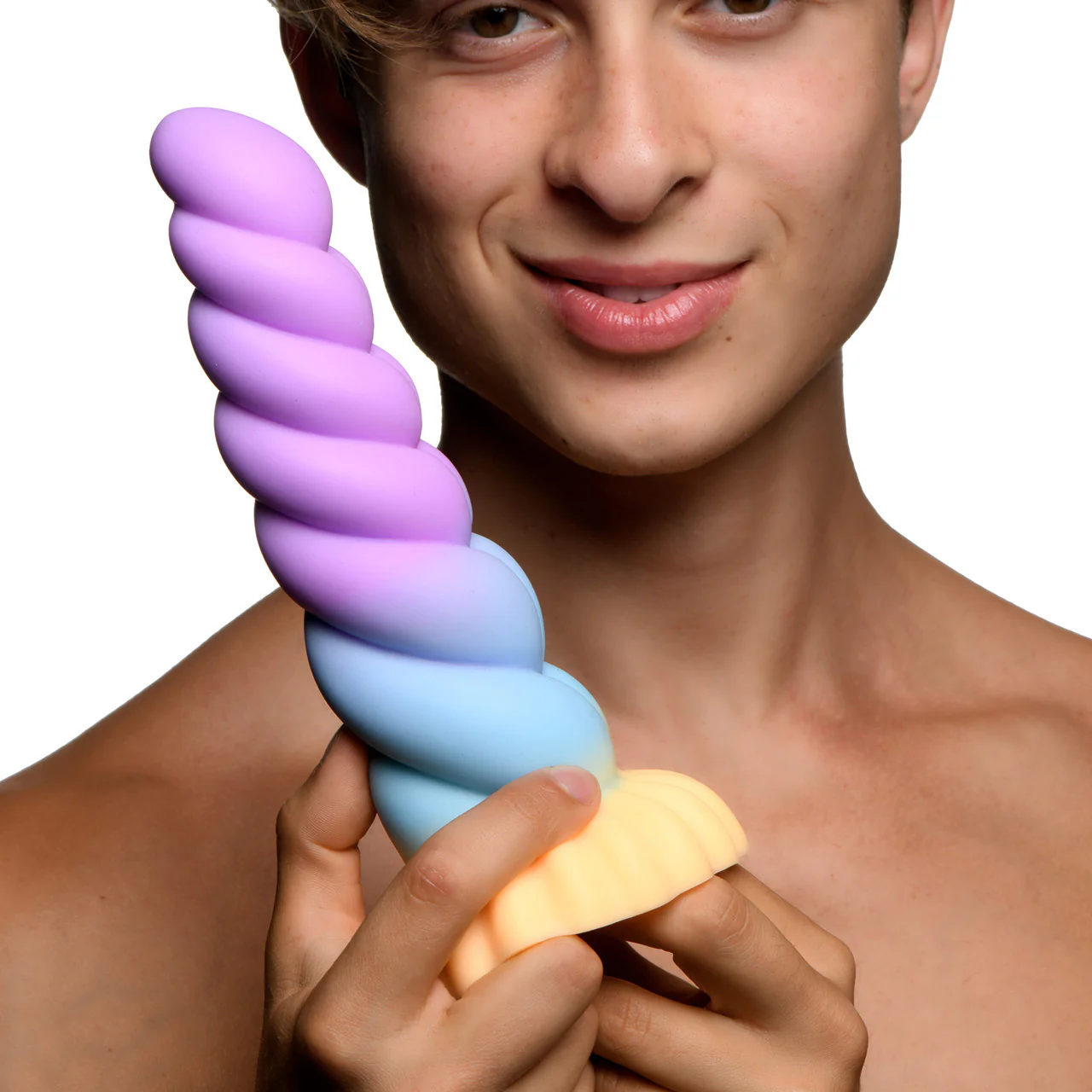Mystique Unicorn Curvy Bumpy 8.3" Silicone Suction Cup Dildo By Creature Cocks - Image 8