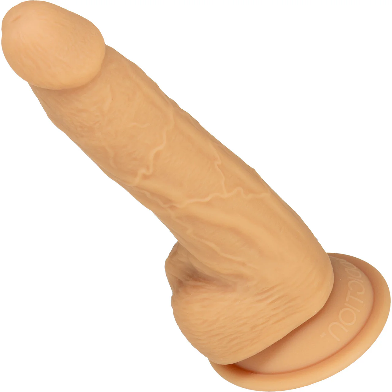 Naked Addiction Dual Density 8" Silicone Suction Cup Dildo With Balls - Caramel - Image 4