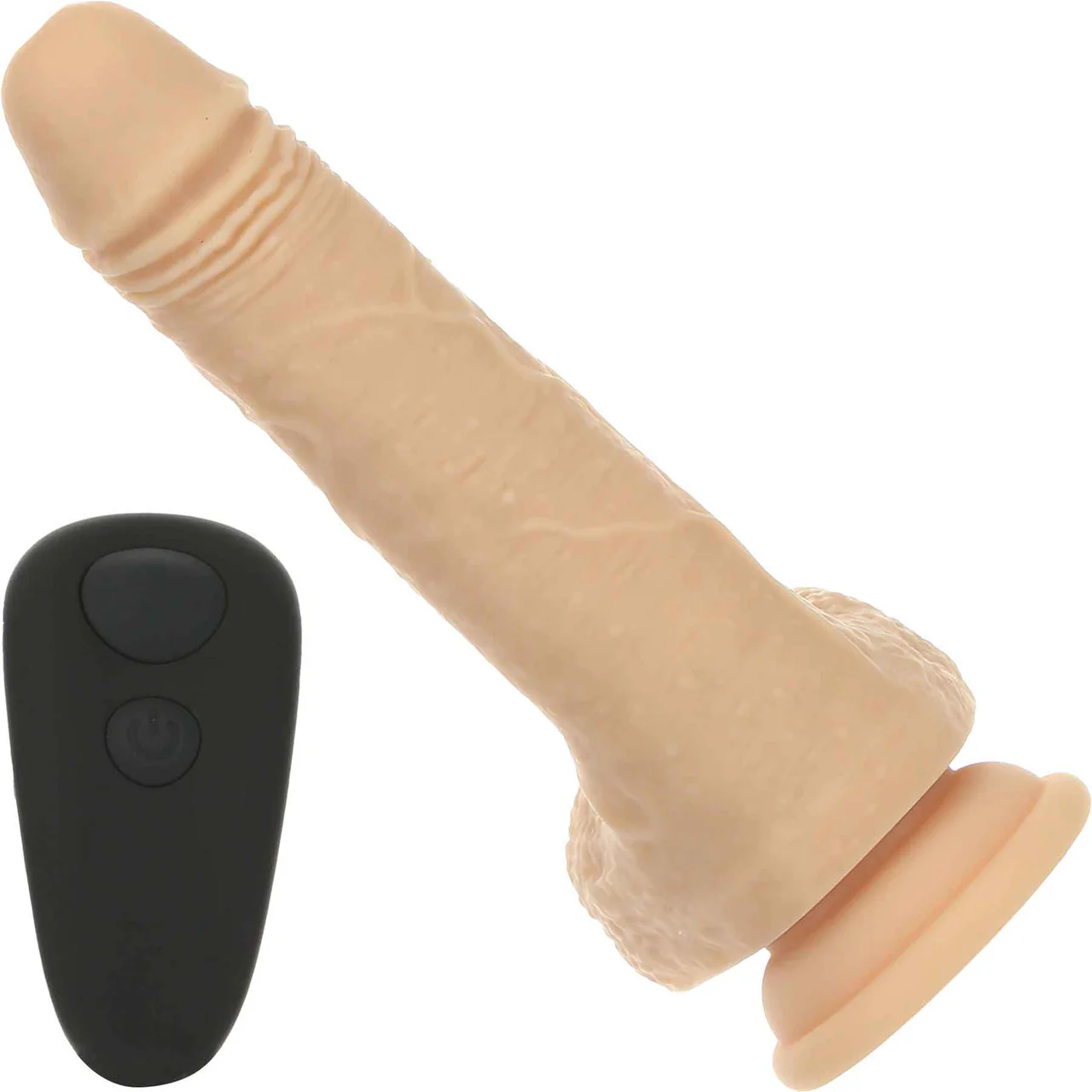 Naked Addiction Rotating, Thrusting, Vibrating 7.5" Silicone Suction Cup Dildo With Balls & Remote - Image 2