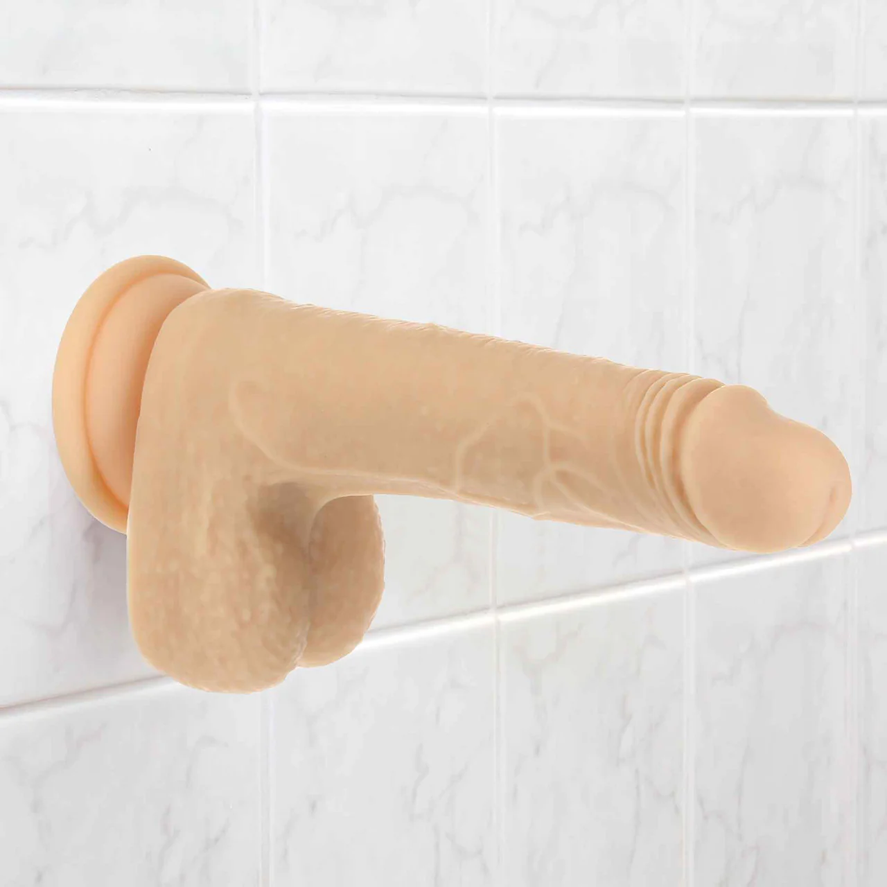 Naked Addiction Rotating, Thrusting, Vibrating 7.5" Silicone Suction Cup Dildo With Balls & Remote - Image 5