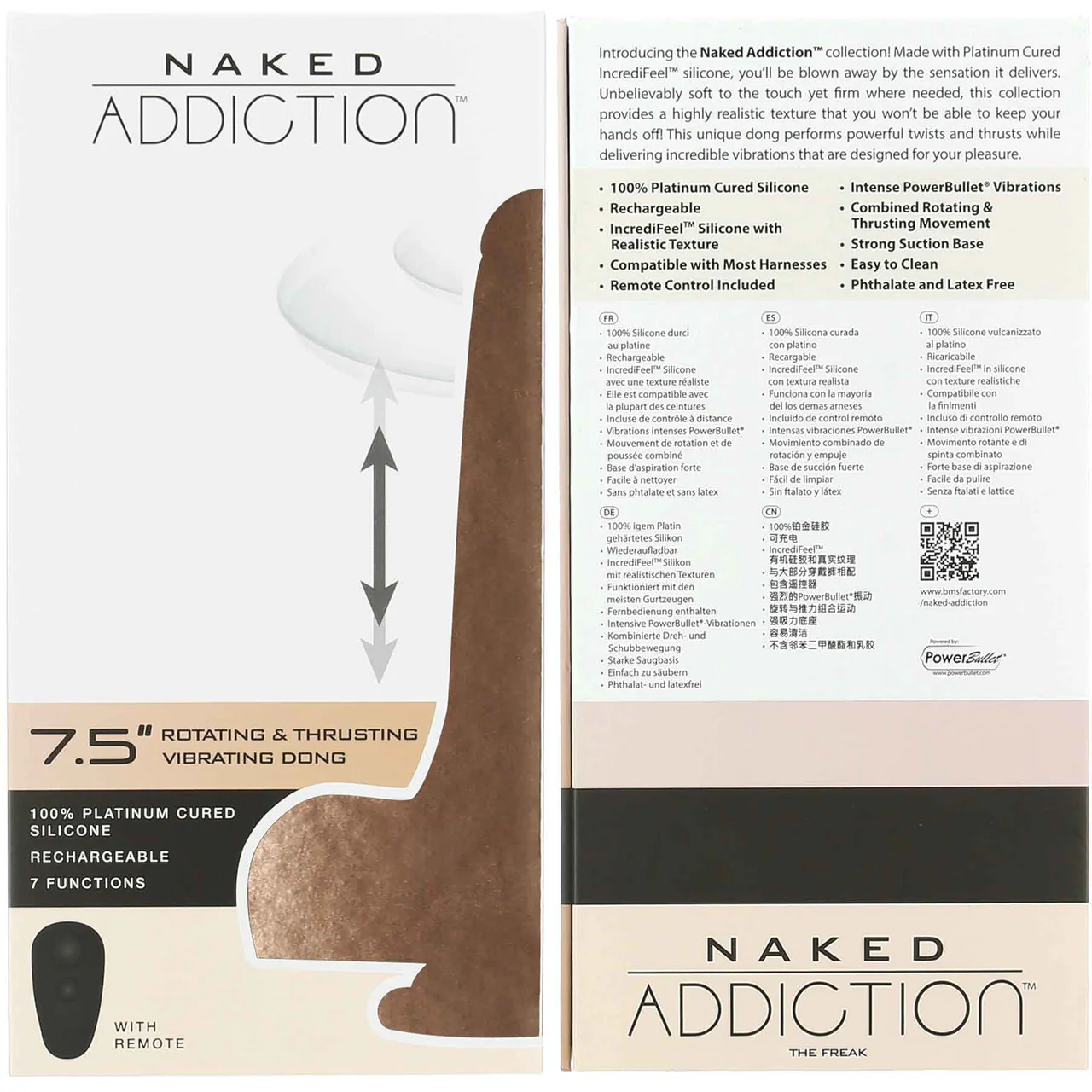 Naked Addiction Rotating, Thrusting, Vibrating 7.5" Silicone Suction Cup Dildo With Balls & Remote - Image 7