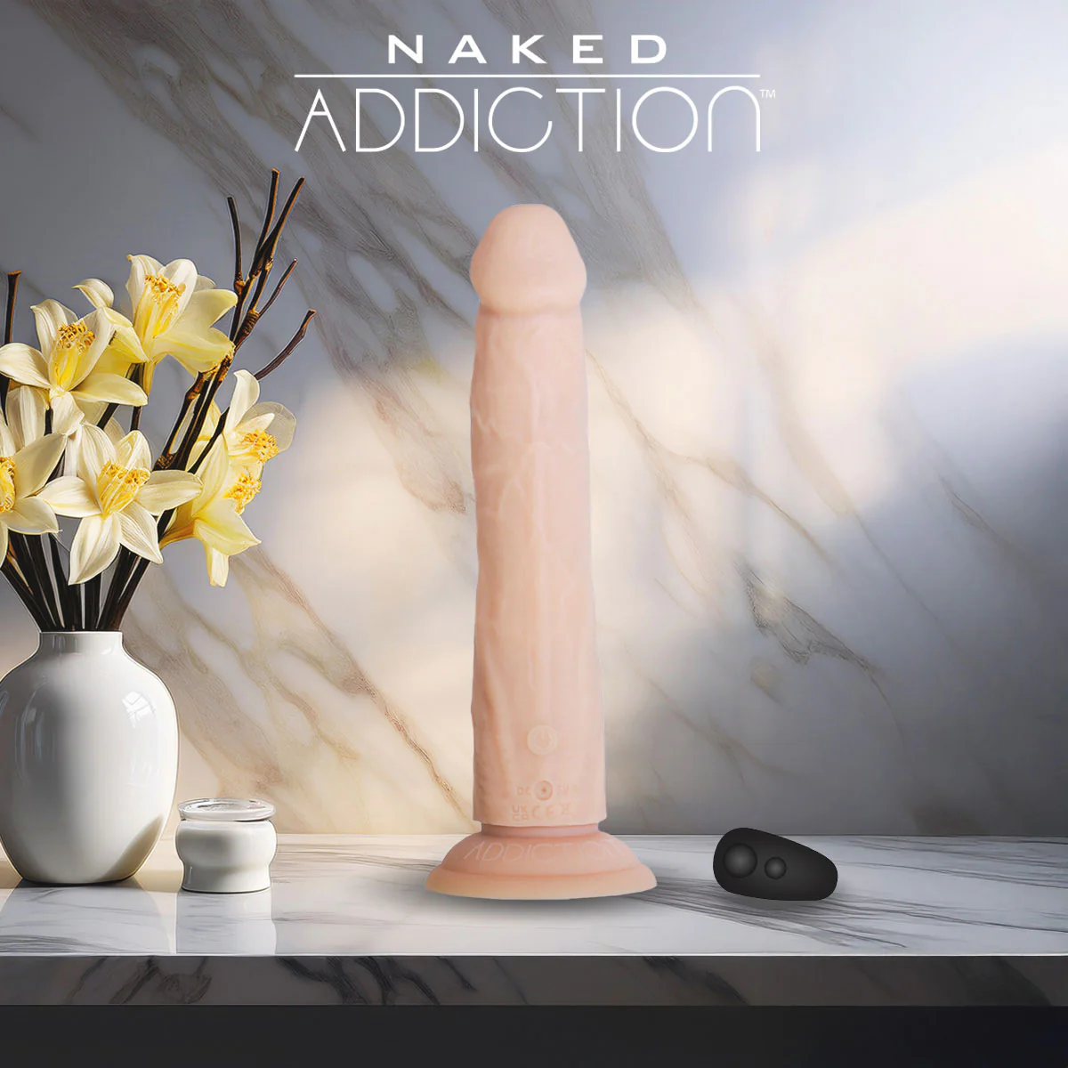 Naked Addiction Rotating, Thrusting, Vibrating 8" Silicone Suction Cup Dildo With Remote - Image 2