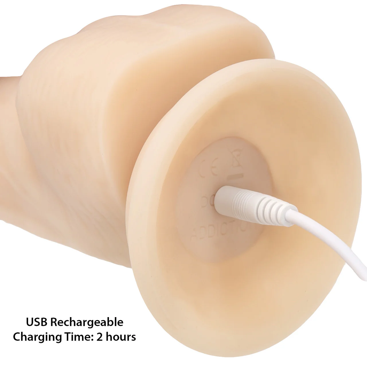 Naked Addiction Rotating & Vibrating 8" Silicone Suction Cup Dildo With Balls & Remote - Vanilla - Image 9
