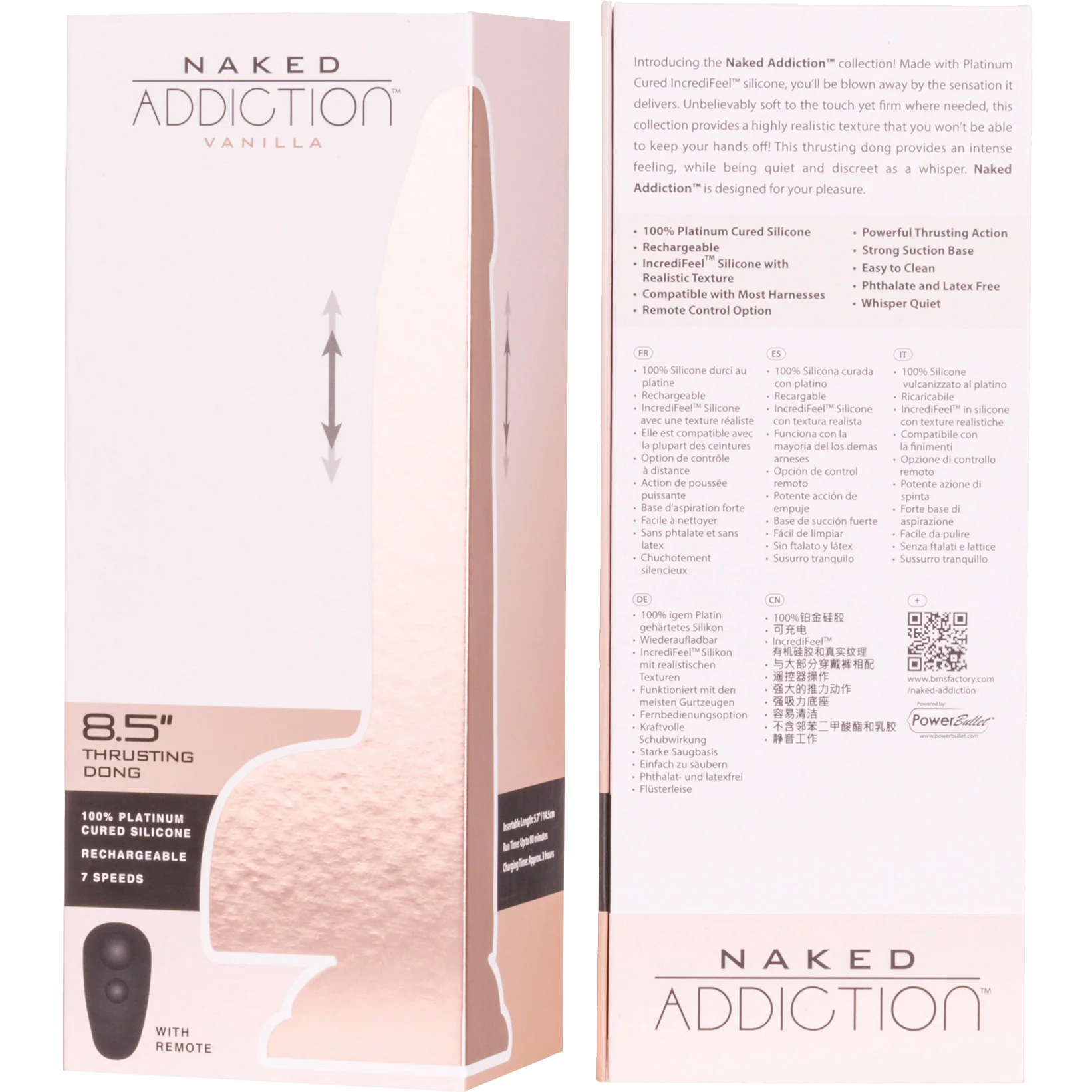 Naked Addiction Thrusting, Vibrating 8.5" Silicone Suction Cup Dildo With Balls & Remote - Image 14