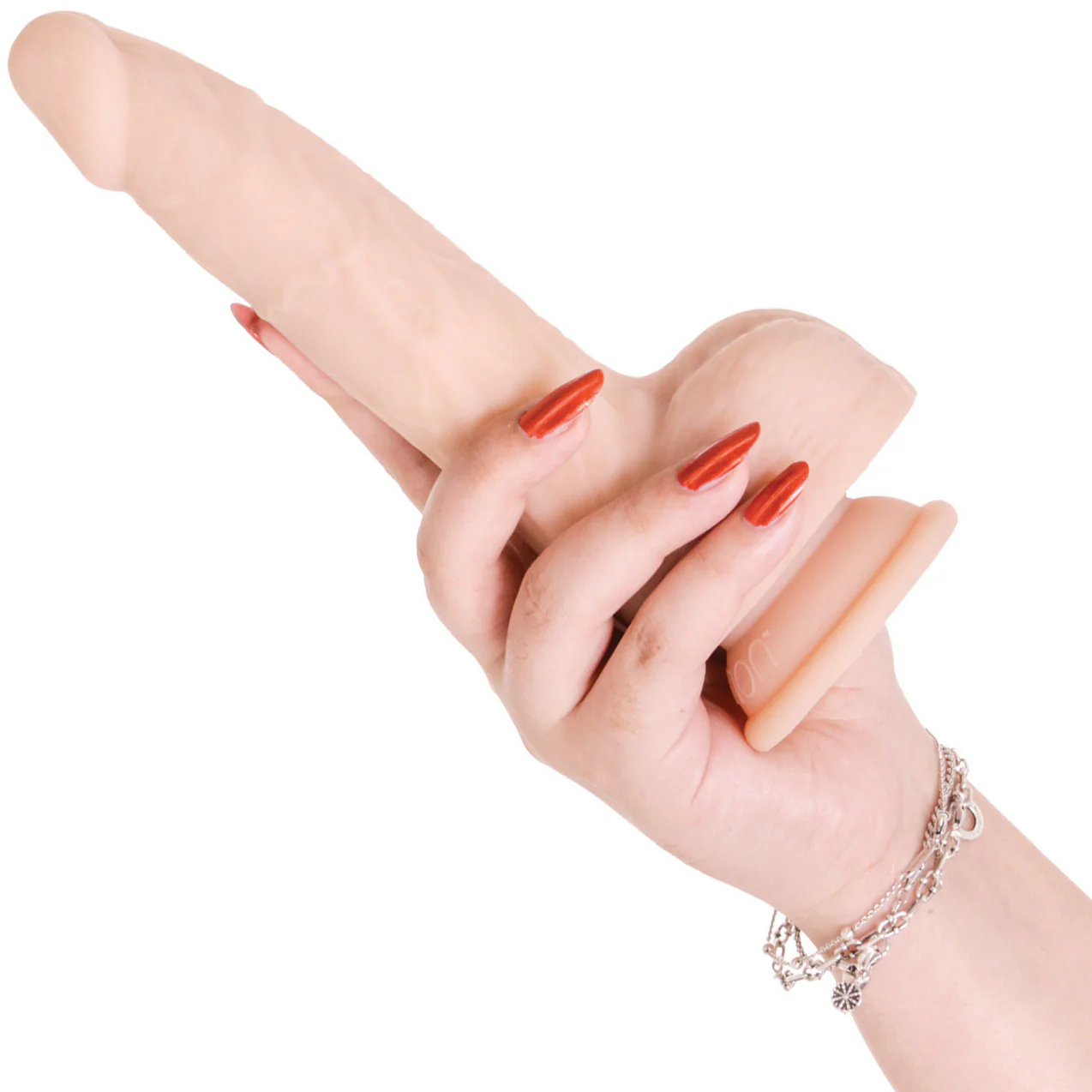 Naked Addiction Thrusting, Vibrating 8.5" Silicone Suction Cup Dildo With Balls & Remote - Image 3