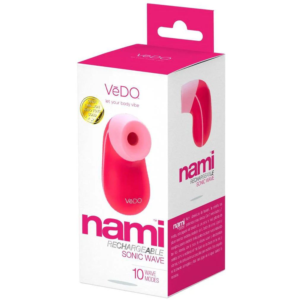 NAMI Sonic Wave Rechargeable Silicone Clitoral Pulsating Vibrator by VeDO - Foxy Pink - Image 3