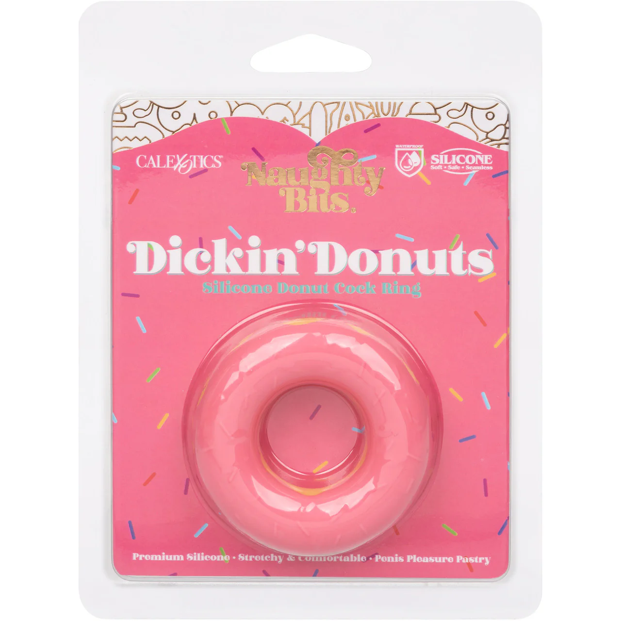 Naughty Bits Dickin' Donuts Silicone Donut Cock Ring By CalExotics - Pink - Image 13