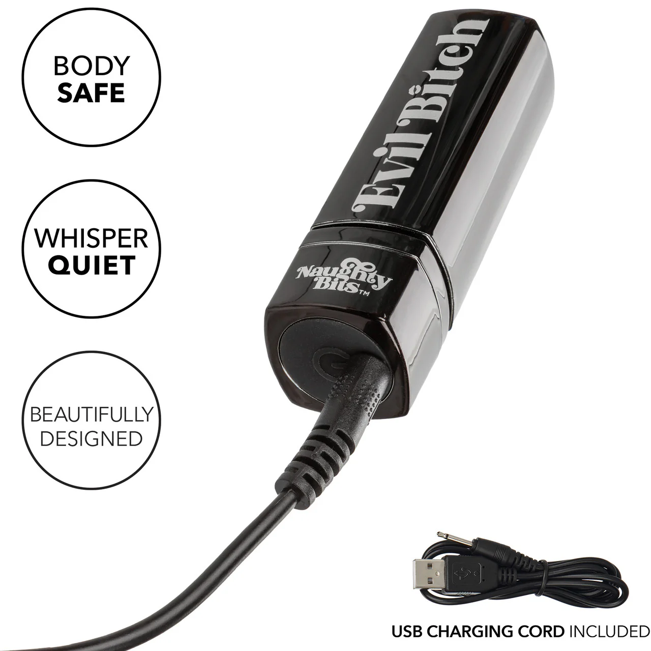 Naughty Bits Evil Bitch Waterproof Rechargeable Lipstick Vibrator By CalExotics - Image 11