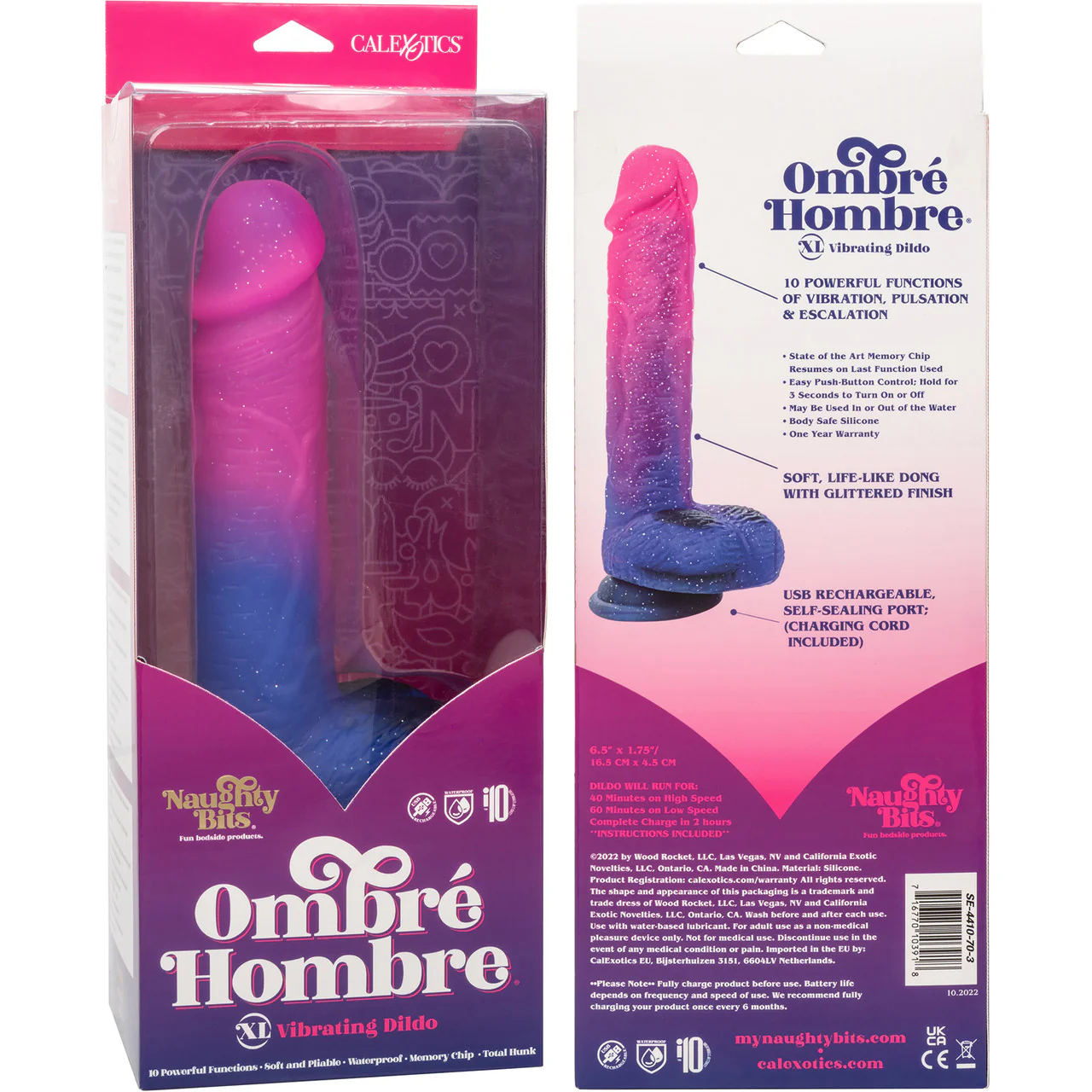 Naughty Bits Ombré Hombre XL Silicone Vibrating Suction Cup 8.5" Dildo by CalExotics - Image 13