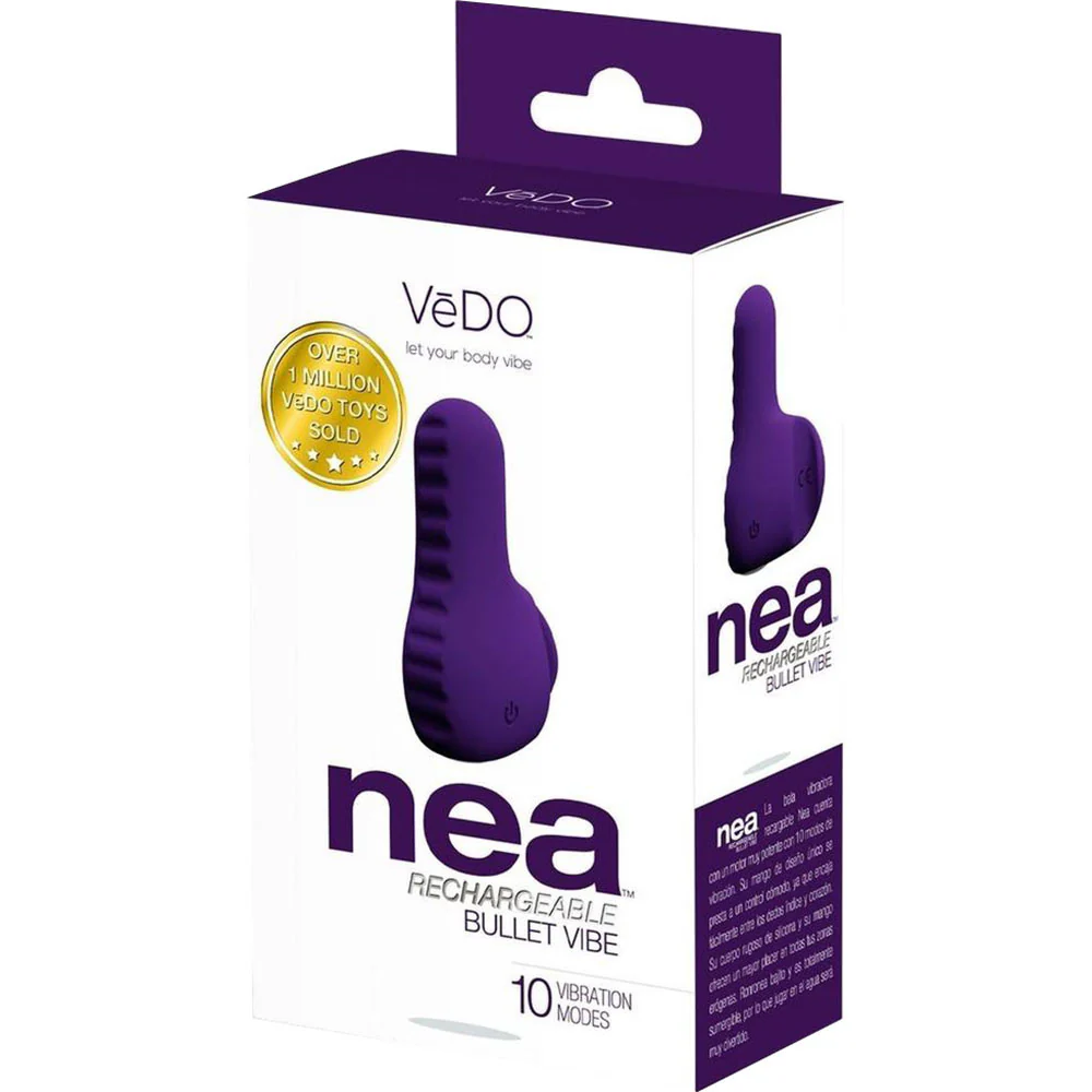 NEA Rechargeable Silicone Waterproof Vibrating Finger Bullet  by VeDO - Deep Purple - Image 4