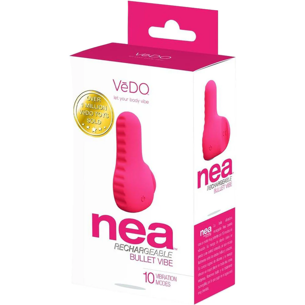 NEA Rechargeable Silicone Waterproof Vibrating Finger Bullet  by VeDO - Foxy Pink - Image 4