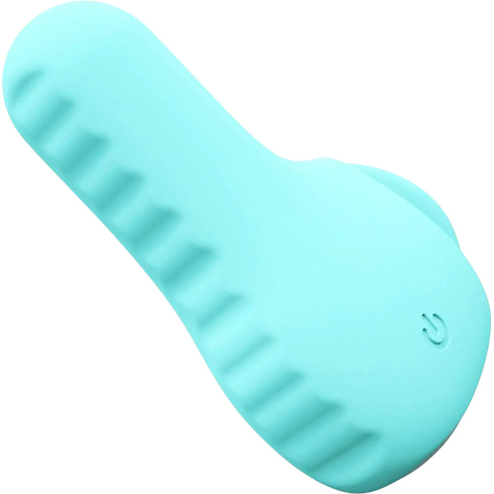 NEA Rechargeable Silicone Waterproof Vibrating Finger Bullet  by VeDO - Tease Me Turquoise - Image 2