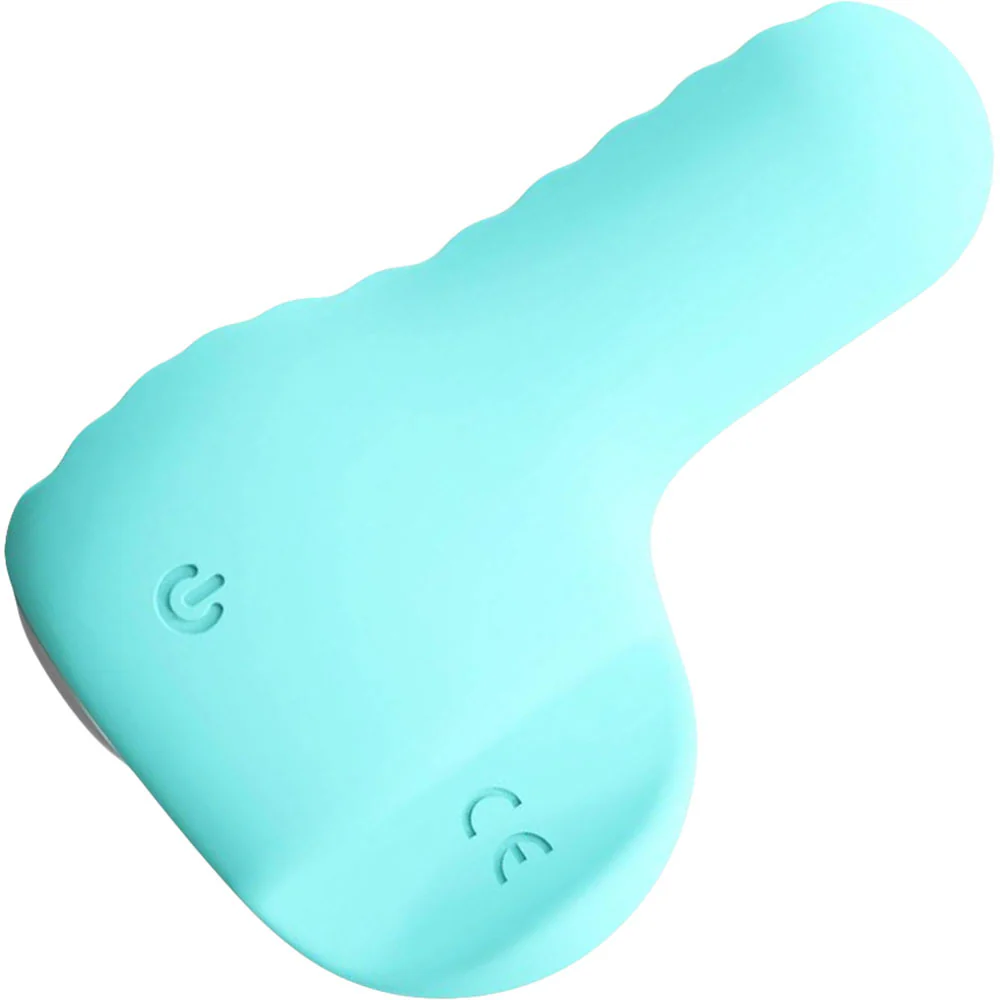 NEA Rechargeable Silicone Waterproof Vibrating Finger Bullet  by VeDO - Tease Me Turquoise - Image 3