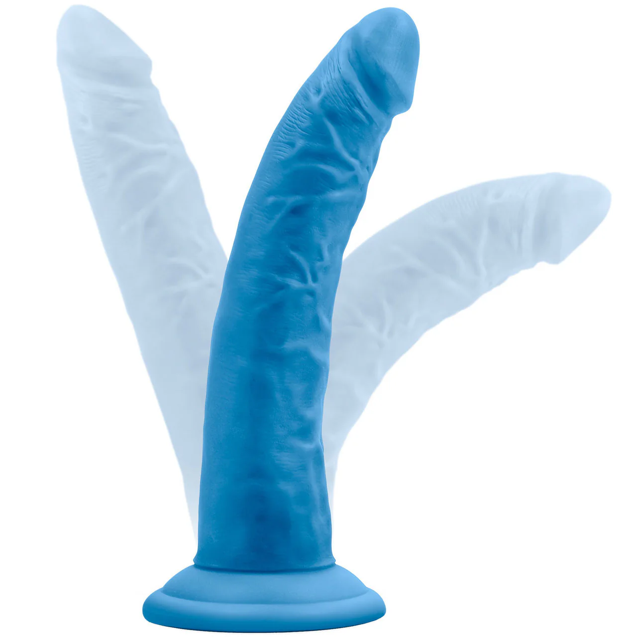Neo Elite 7.5 Inch Dual Density Realistic Silicone Dildo by Blush - Neon Blue - Image 5
