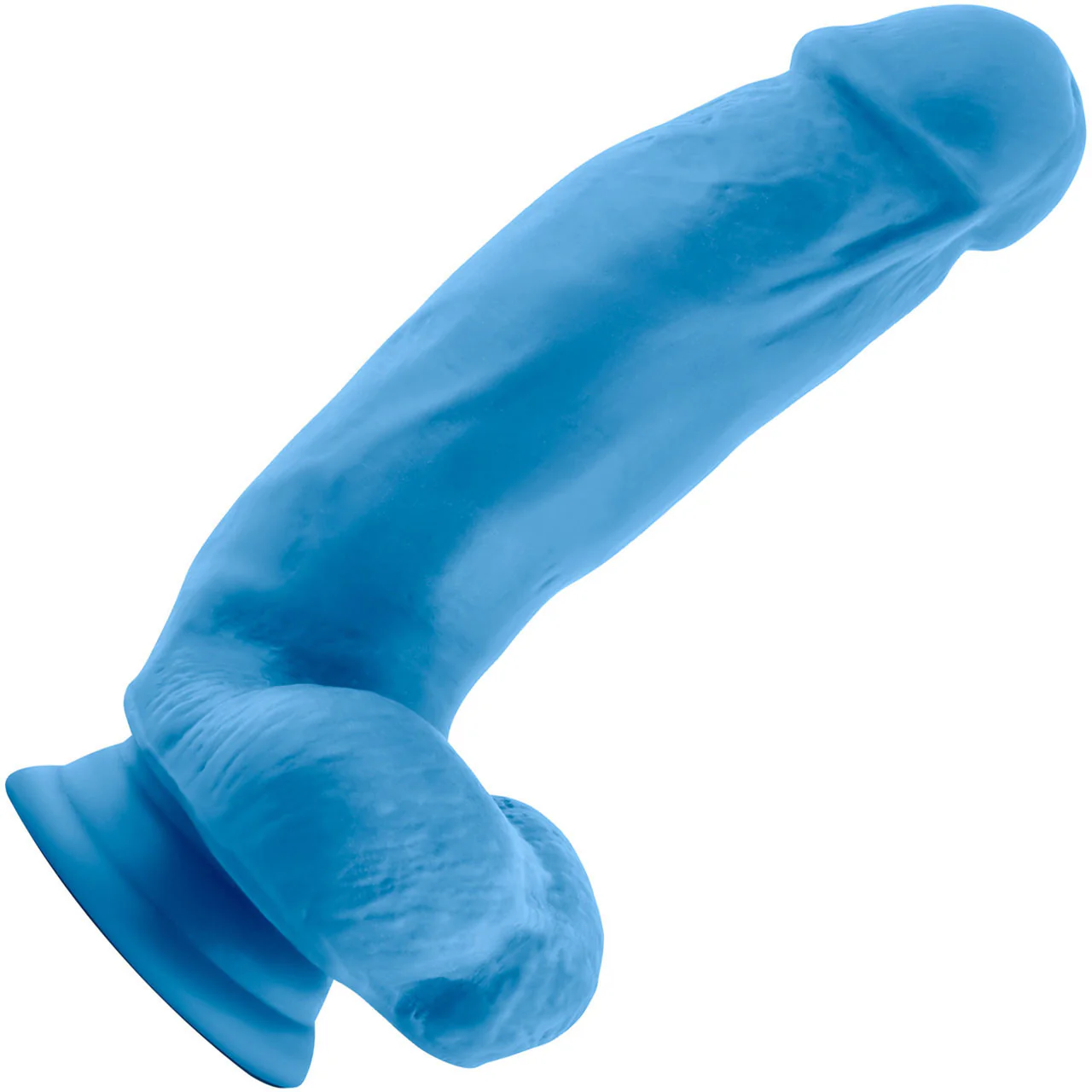 Neo Elite 7 Inch Dual Density Realistic Silicone Dildo With Balls by Blush - Neon Blue - Image 3