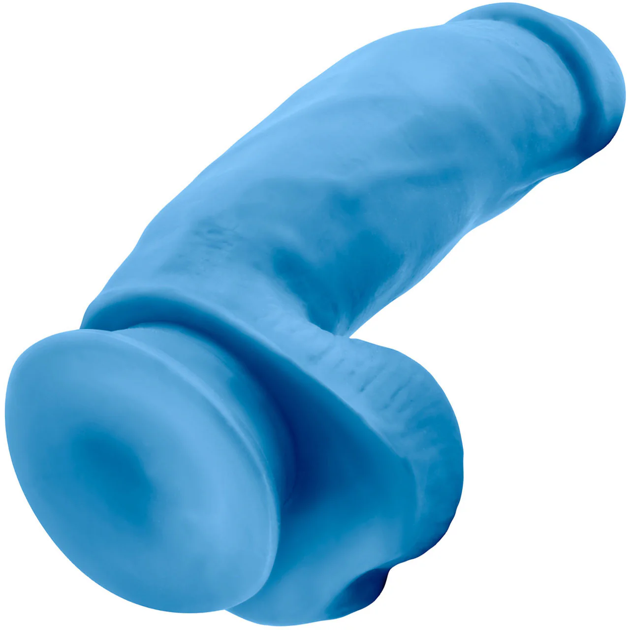 Neo Elite 7 Inch Dual Density Realistic Silicone Dildo With Balls by Blush - Neon Blue - Image 4