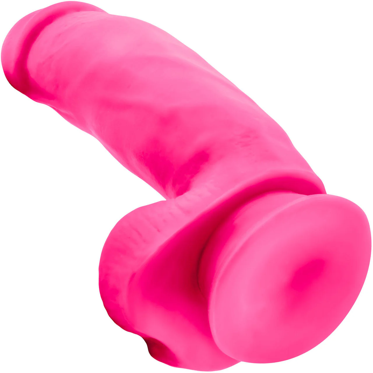 Neo Elite 7 Inch Dual Density Realistic Silicone Dildo With Balls by Blush - Neon Pink - Image 3