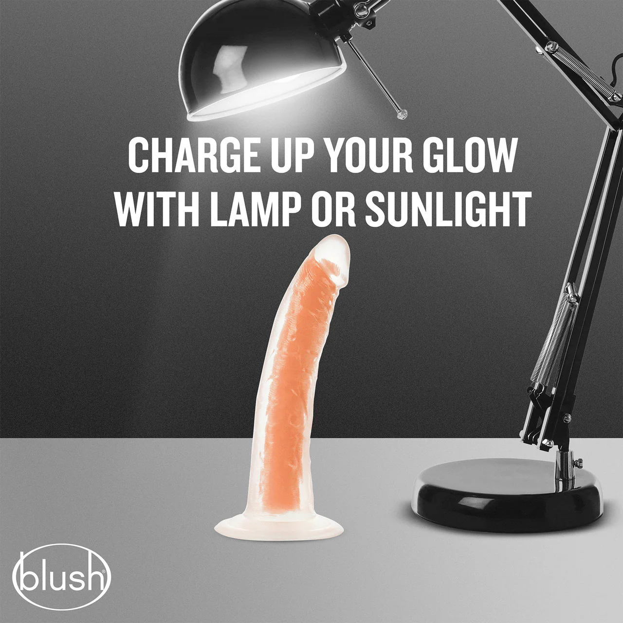 Neo Elite Lavo Glow In The Dark 7.5" Dual Density Realistic Silicone Dildo by Blush - Neon Orange - Image 6