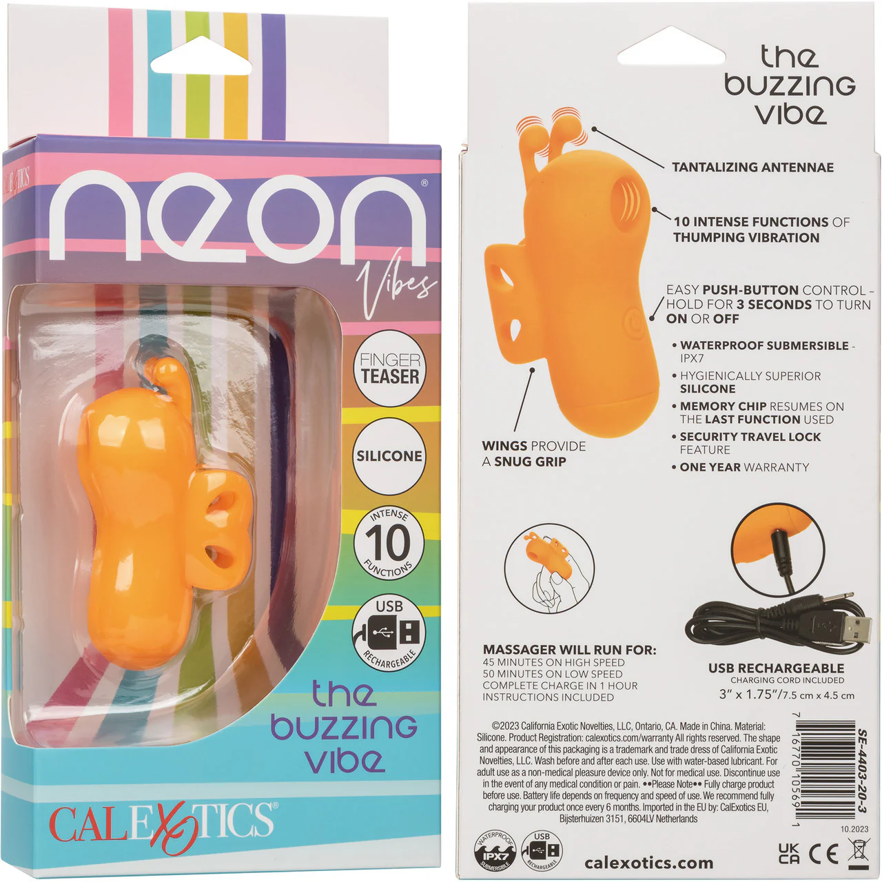 Neon Vibes The Buzzing Vibe Rechargeable Waterproof Silicone Thumping Finger Vibrator By CalExotics - Image 10