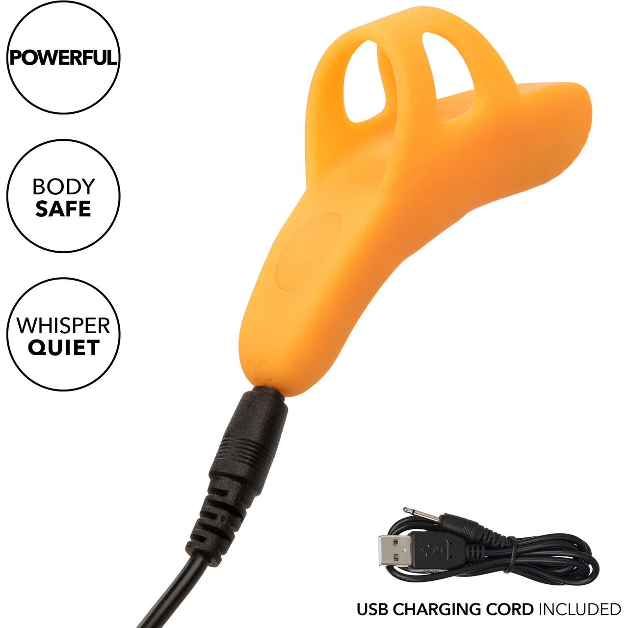Neon Vibes - The Pleasure Vibe Rechargeable Silicone Finger Vibrator By CalExotics - Orange - Image 14