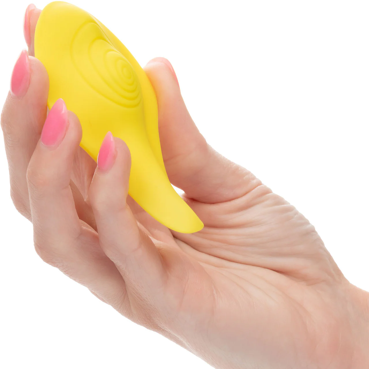 Neon Vibes - The Secret Vibe Rechargeable Silicone Lay On Vibrator With Remote By CalExotics - Yellow - Image 2