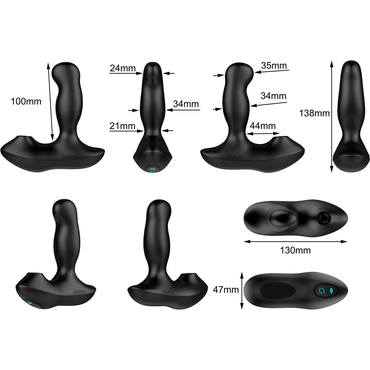Nexus Revo Air Rotating Vibrating Silicone Prostate Massager With Perineum Suction & Remote - Image 9