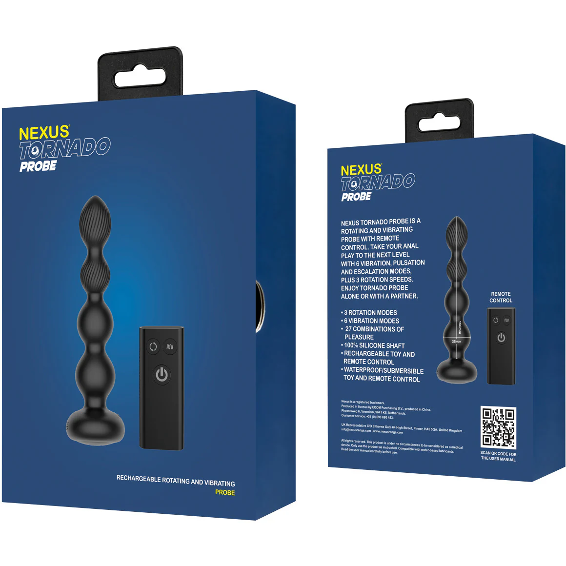 Nexus Tornado Probe Rechargeable Waterproof Silicone Rotating & Vibrating Anal Beads With Remote - Image 11