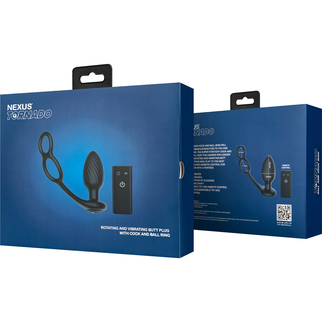 Nexus Tornado Rotating Vibrating Silicone Butt Plug, Cock & Ball Ring With Remote - Image 14