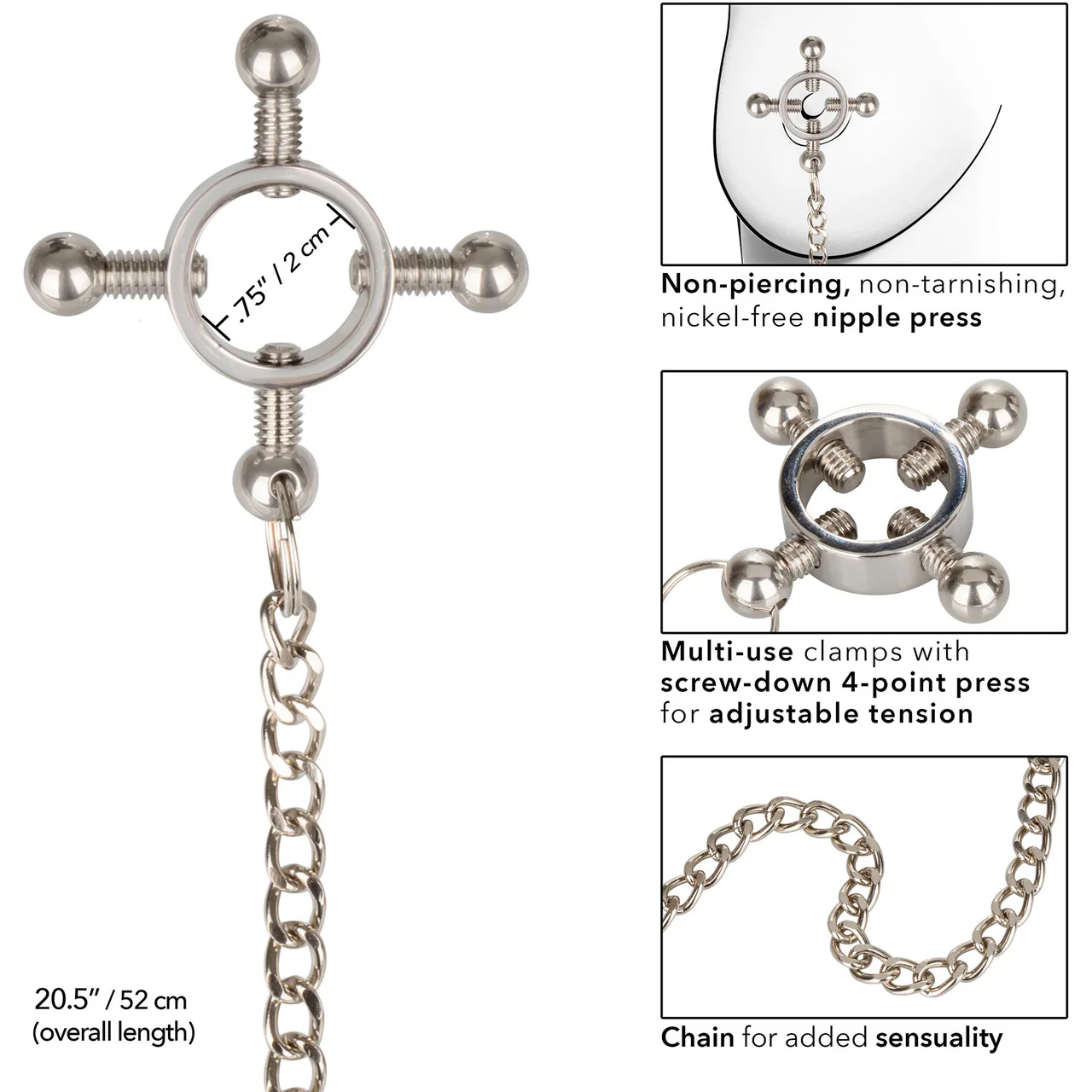 Nipple Grips 4-Point Nipple Press with Chain By CalExotics - Image 4