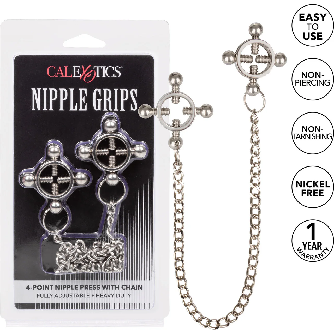 Nipple Grips 4-Point Nipple Press with Chain By CalExotics - Image 5