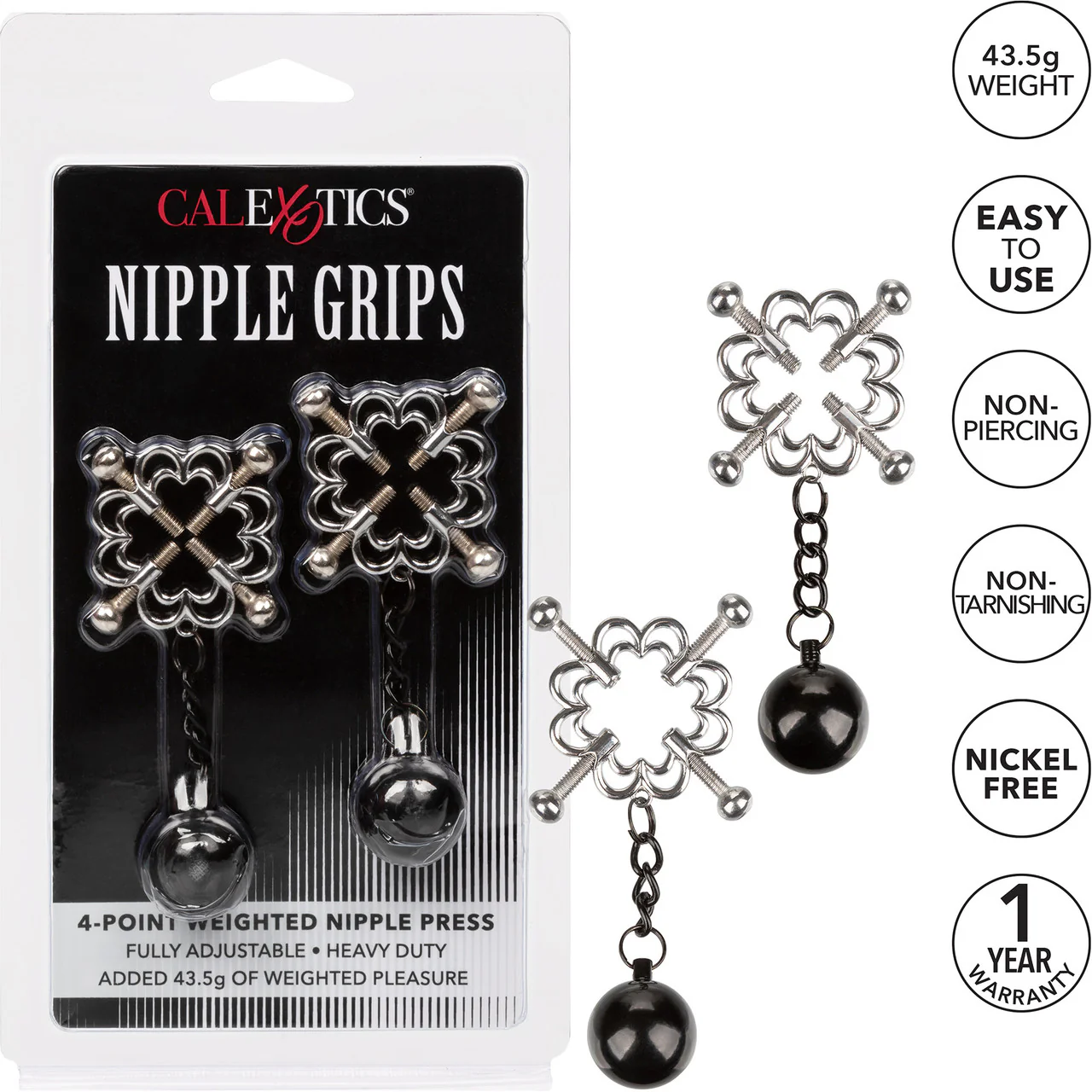 Nipple Grips 4-Point Weighted Nipple Press By CalExotics - Image 6