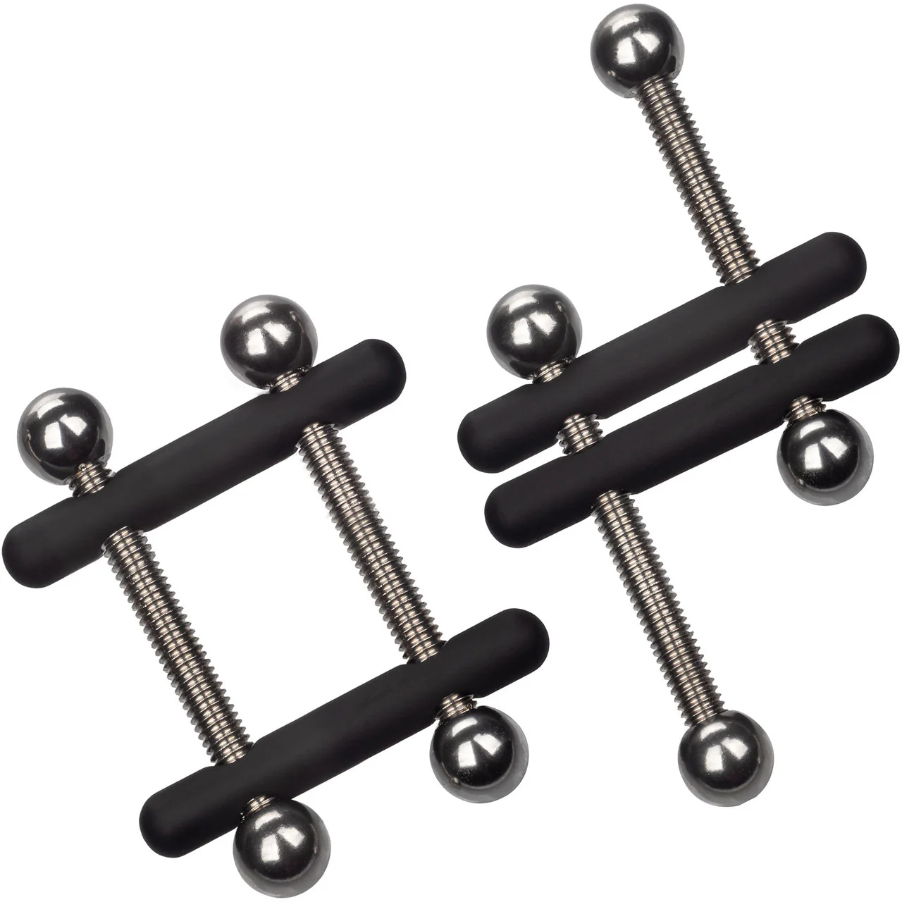 Nipple Grips Power Grip Crossbar Nipple Vices By CalExotics - Black & Silver - Image 2