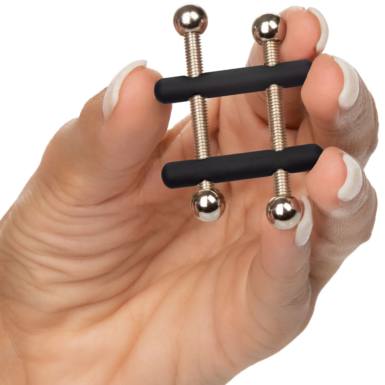 Nipple Grips Power Grip Crossbar Nipple Vices By CalExotics - Black & Silver - Image 4