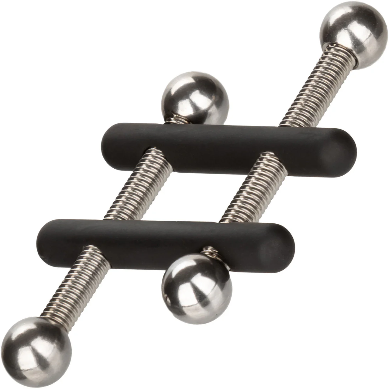 Nipple Grips Power Grip Crossbar Nipple Vices By CalExotics - Black & Silver - Image 6