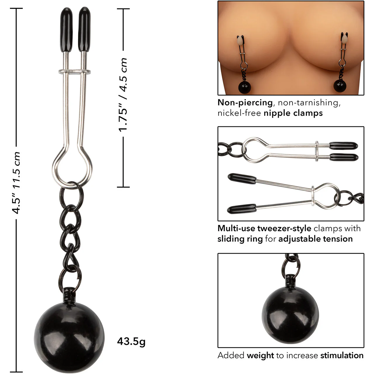 Nipple Grips Weighted Tweezer Nipple Clamps By CalExotics - Image 5