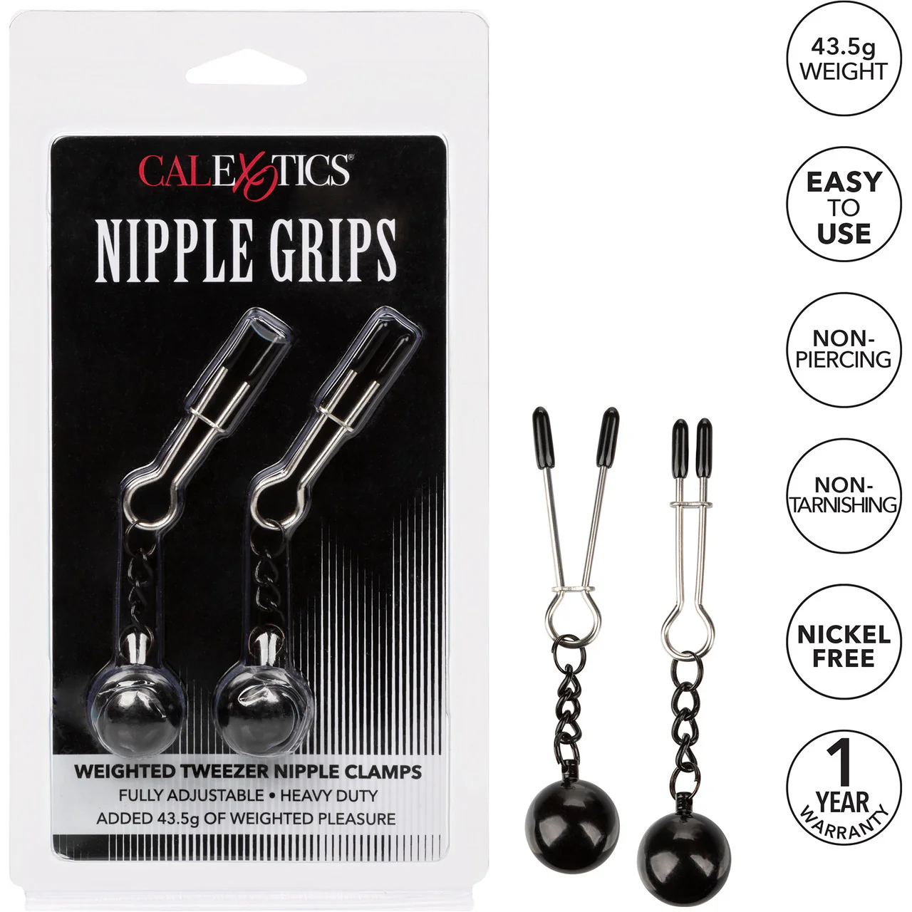Nipple Grips Weighted Tweezer Nipple Clamps By CalExotics - Image 6