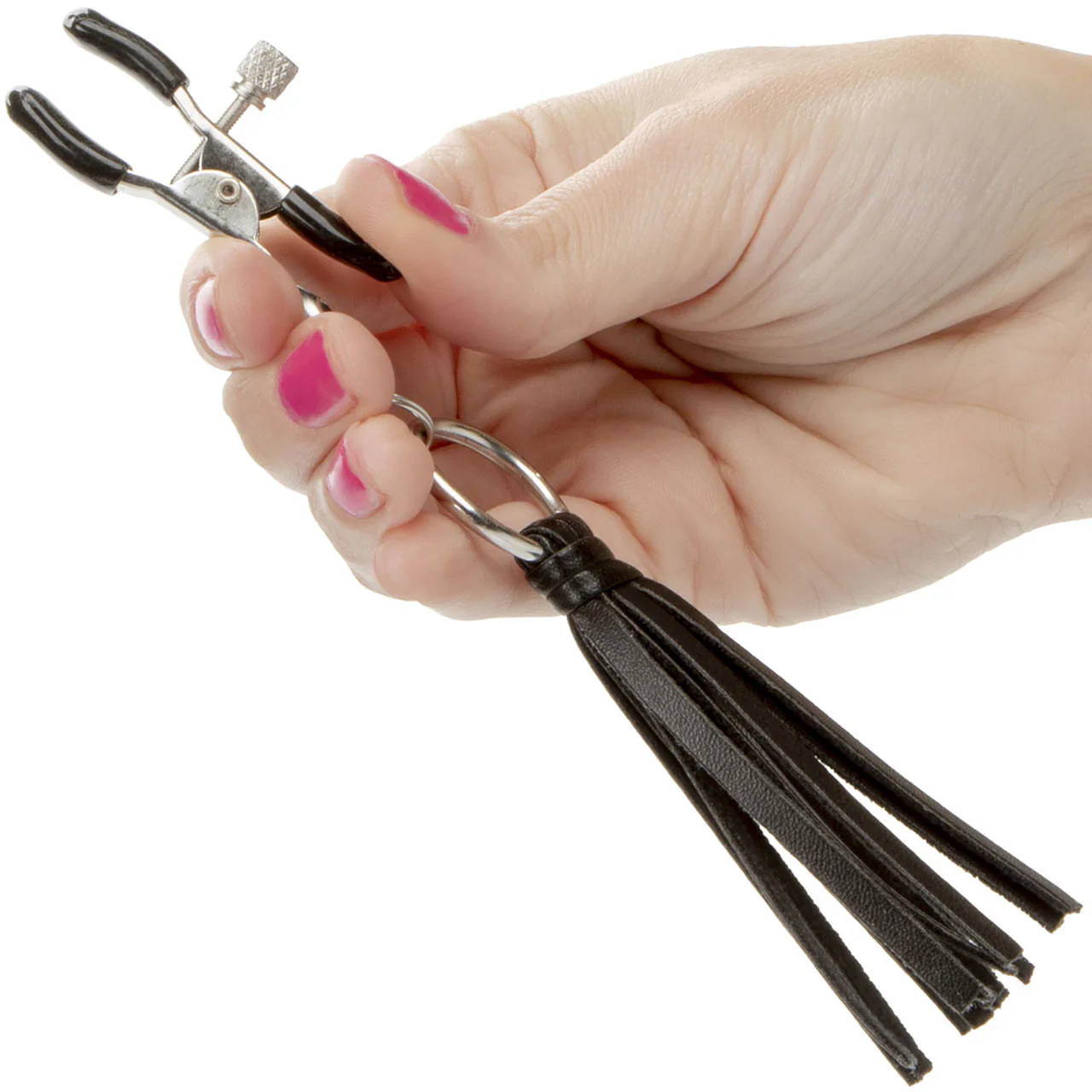 Nipple Play Playful Tassels Nipple Clamps By CalExotics - Black - Image 2