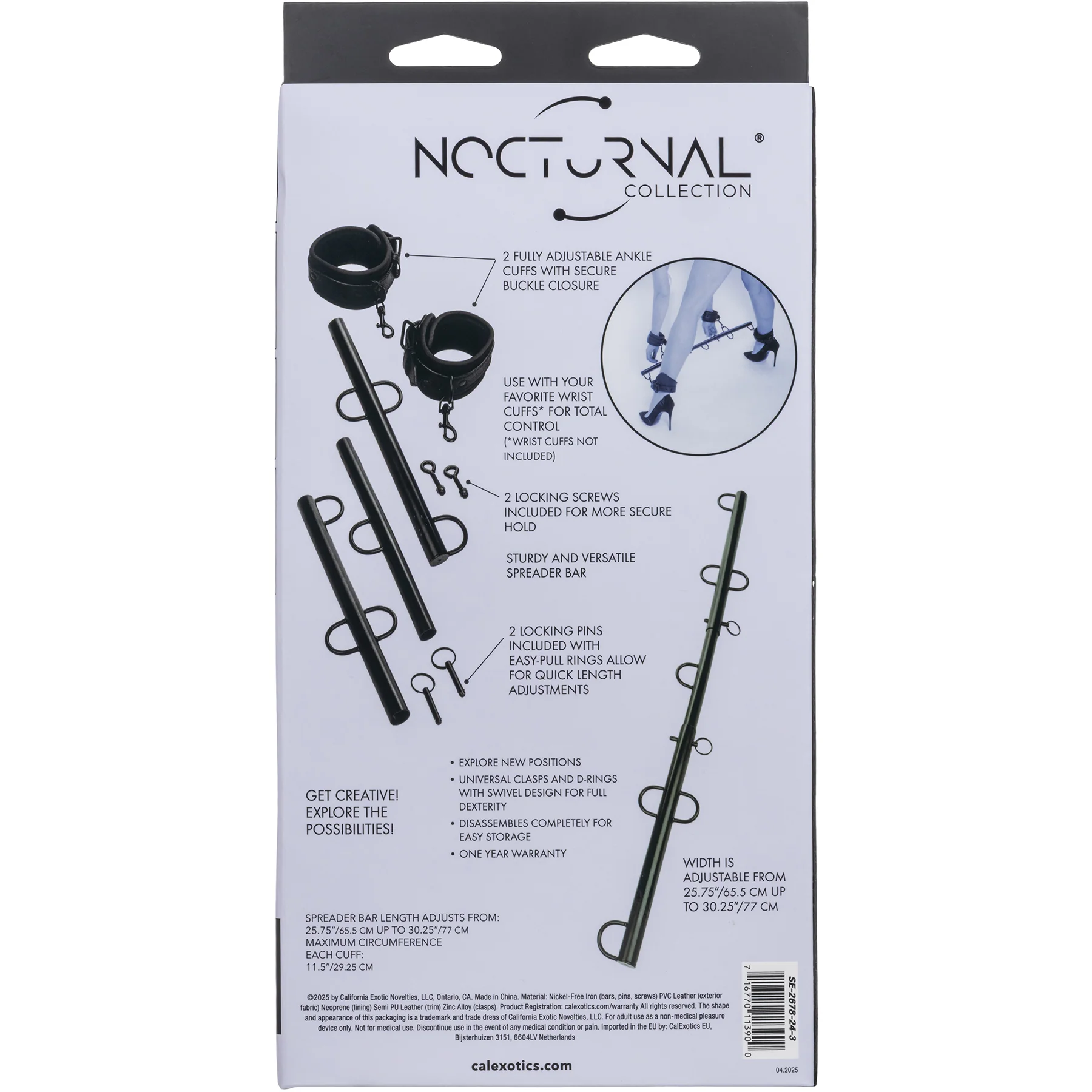 Nocturnal® Collection Spreader Bar With Cuffs By CalExotics - Image 6