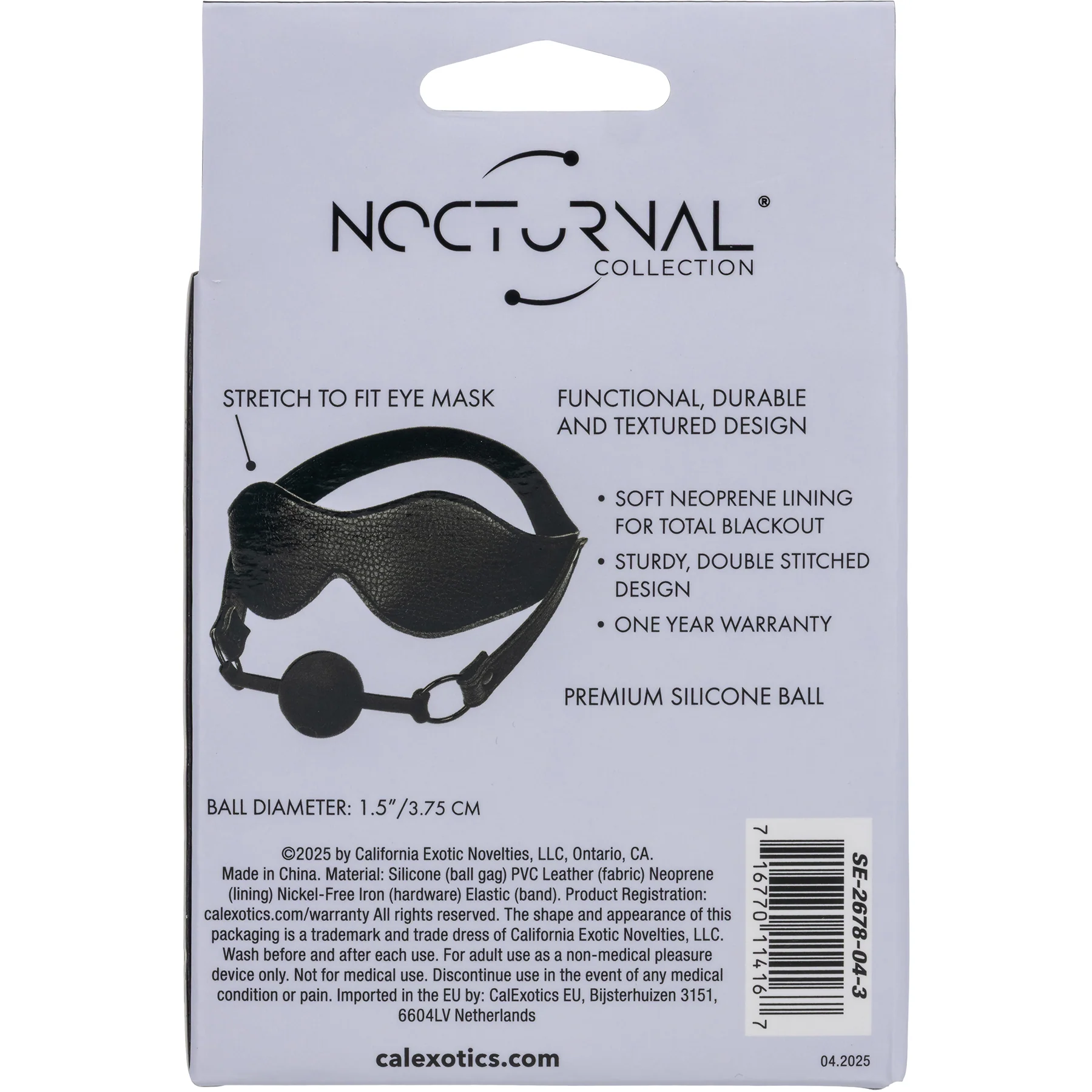 Nocturnal® Collection Eye Mask & Breathable Ball Gag By CalExotics - Image 5